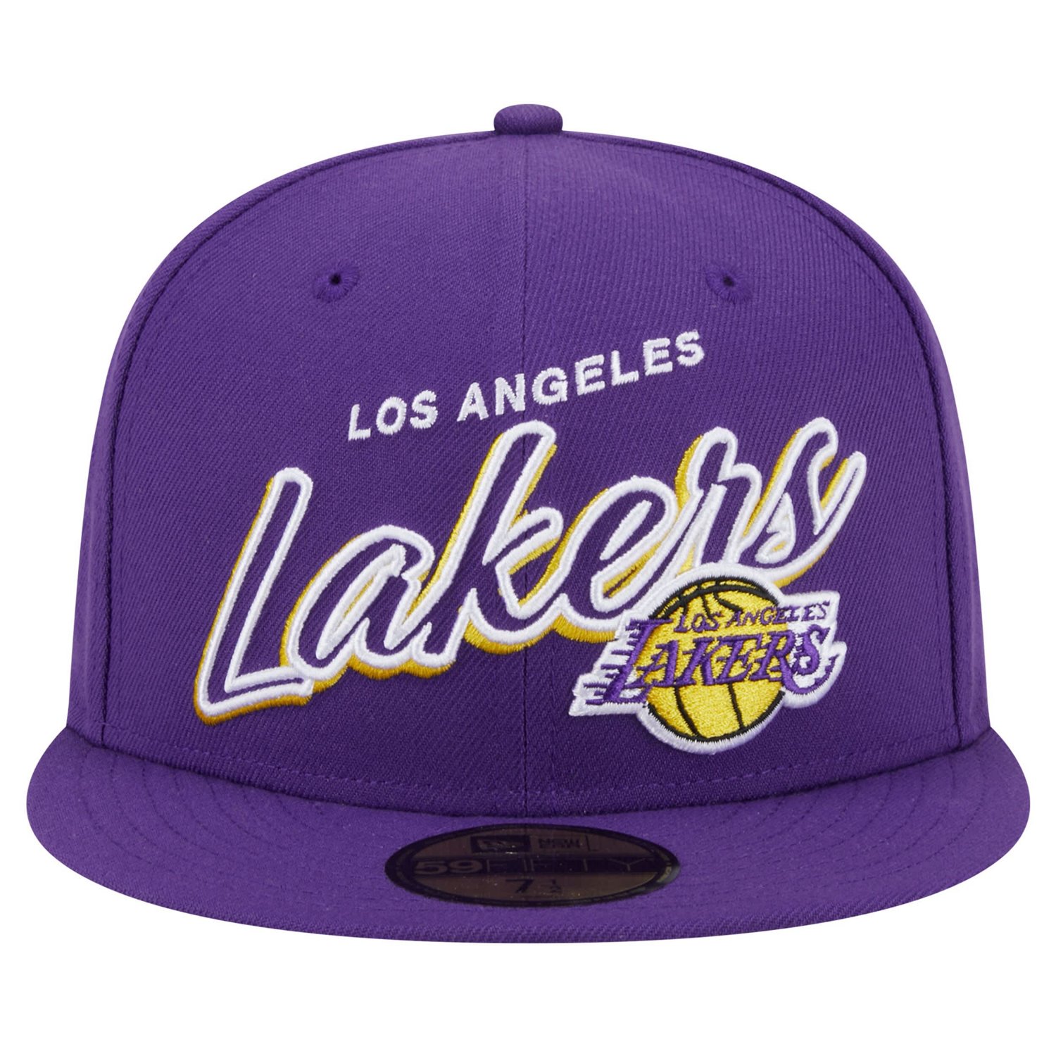 New Era Los Angeles Lakers Sport Night Script Sided 59FIFTY Fitted Hat