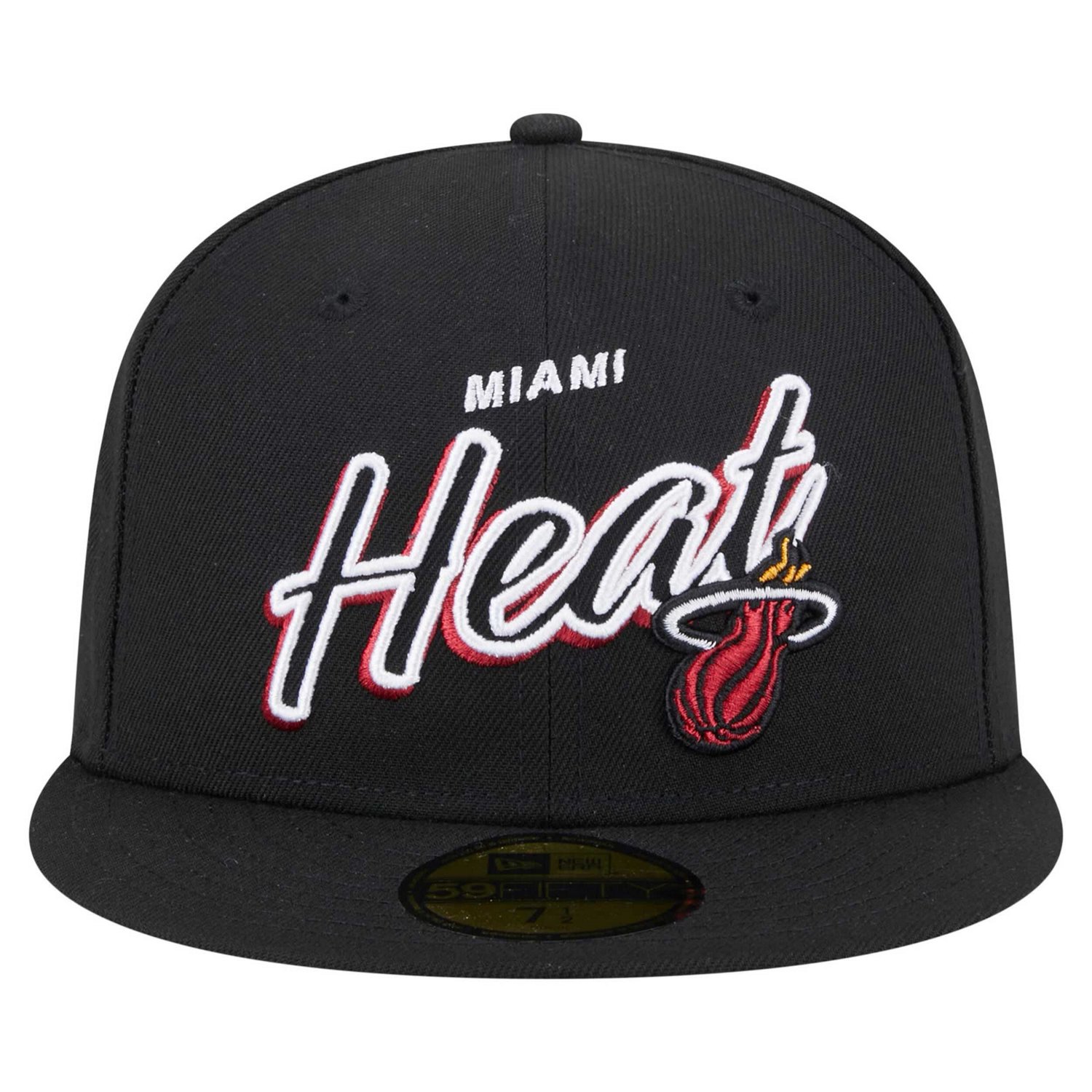 New Era Miami Heat Sport Night Script Sided 59FIFTY Fitted Hat