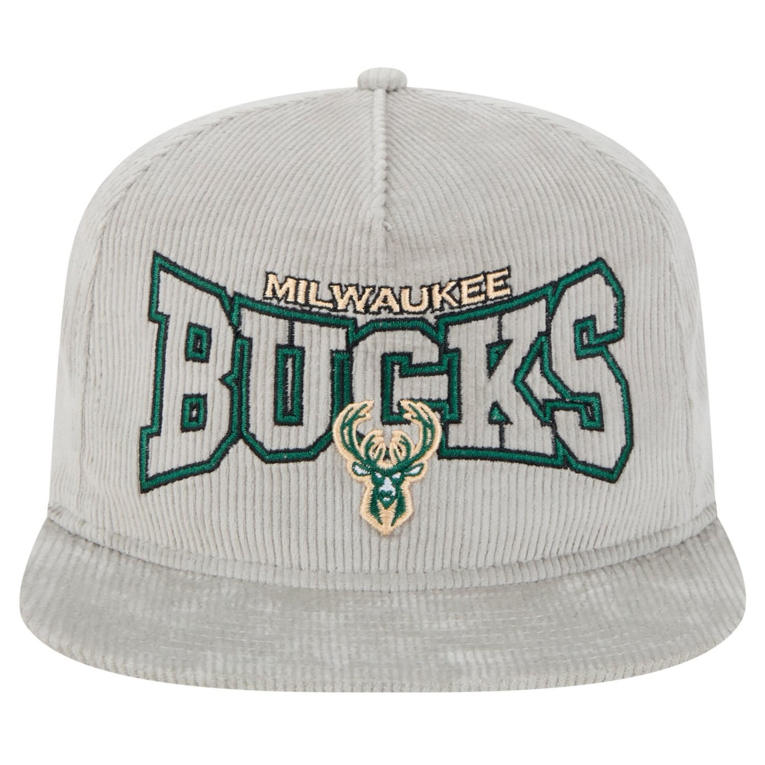 New Era Milwaukee Bucks Throwback Corduroy Golfer Snapback Hat - view number 2