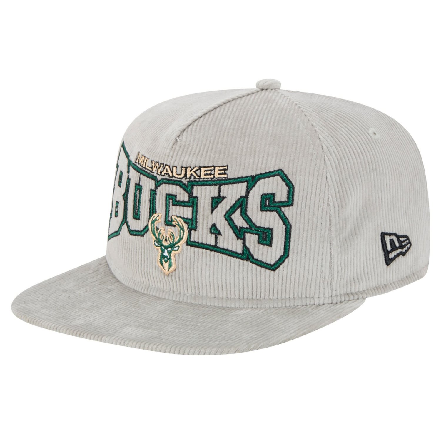 New Era Milwaukee Bucks Throwback Corduroy Golfer Snapback Hat
