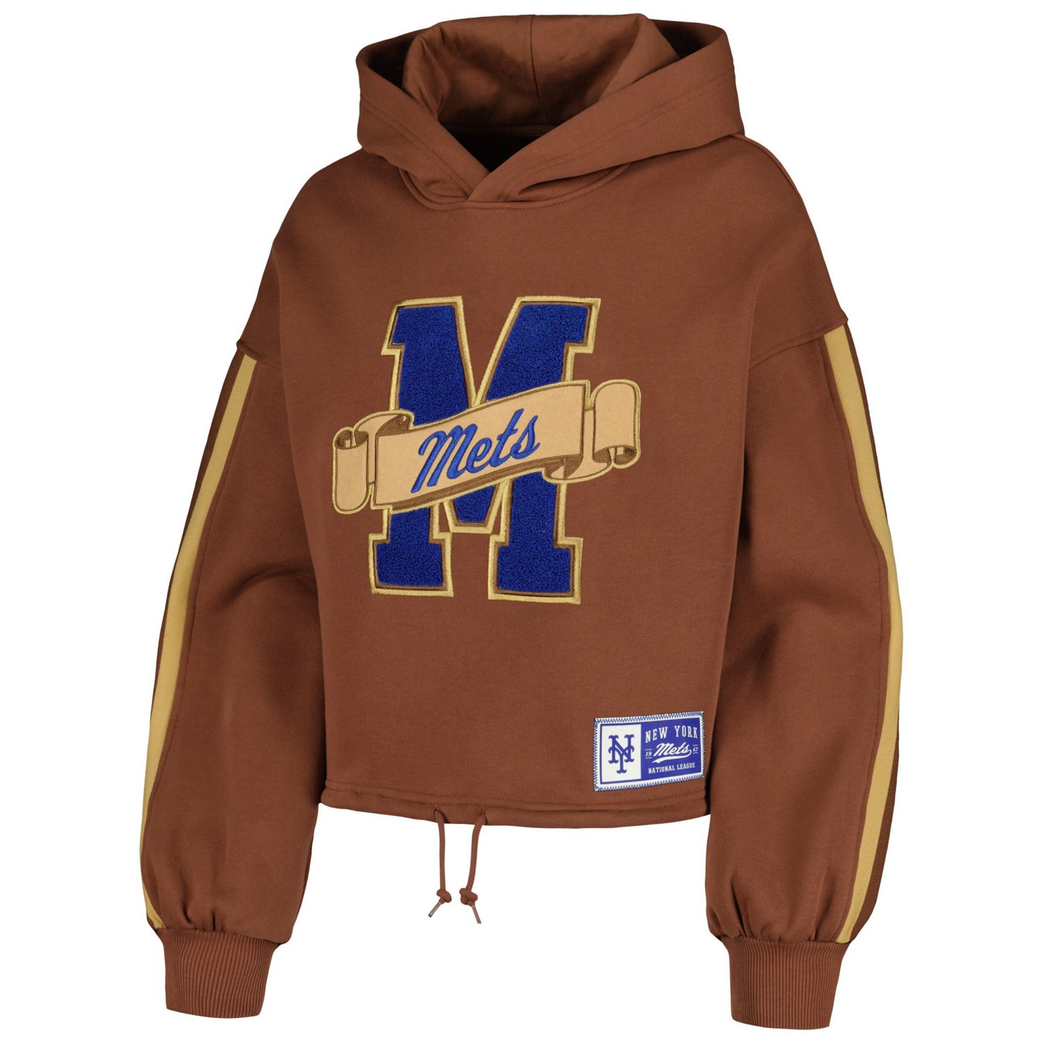 New Era New York Mets Letterman Classic Cropped Pullover Hoodie - view number 2