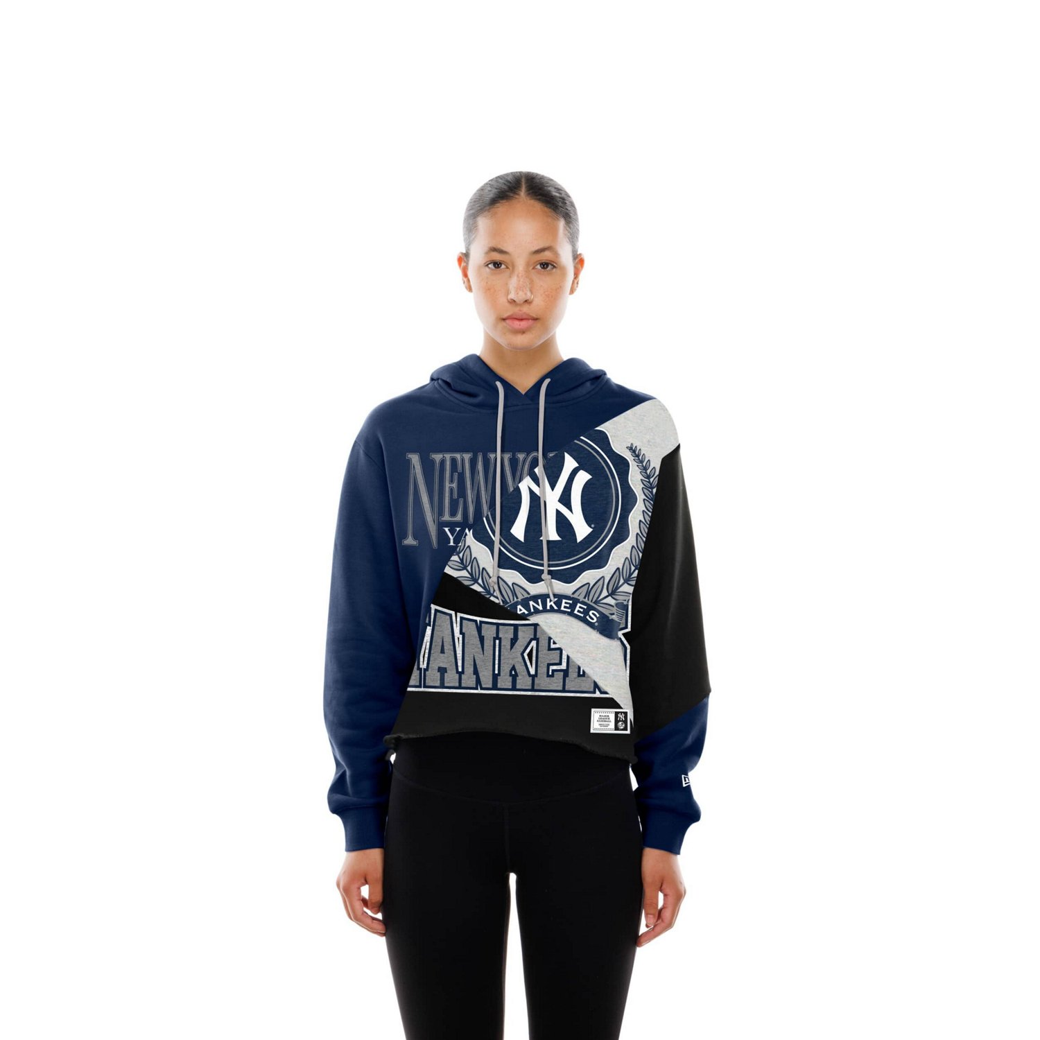 New Era New York Yankees Upcycled Color Block Cropped Boxy Hoodie - view number 4