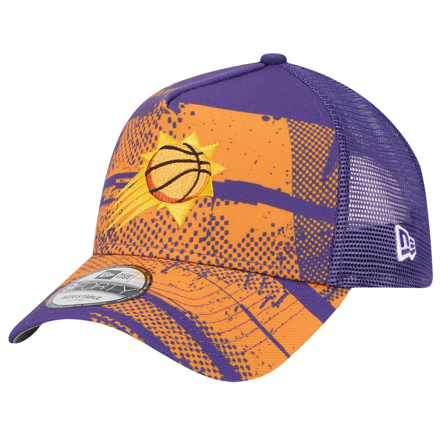 New Era Orange Phoenix Suns Tip Off A-Frame Trucker 9FORTY Adjustable Hat - view number 3