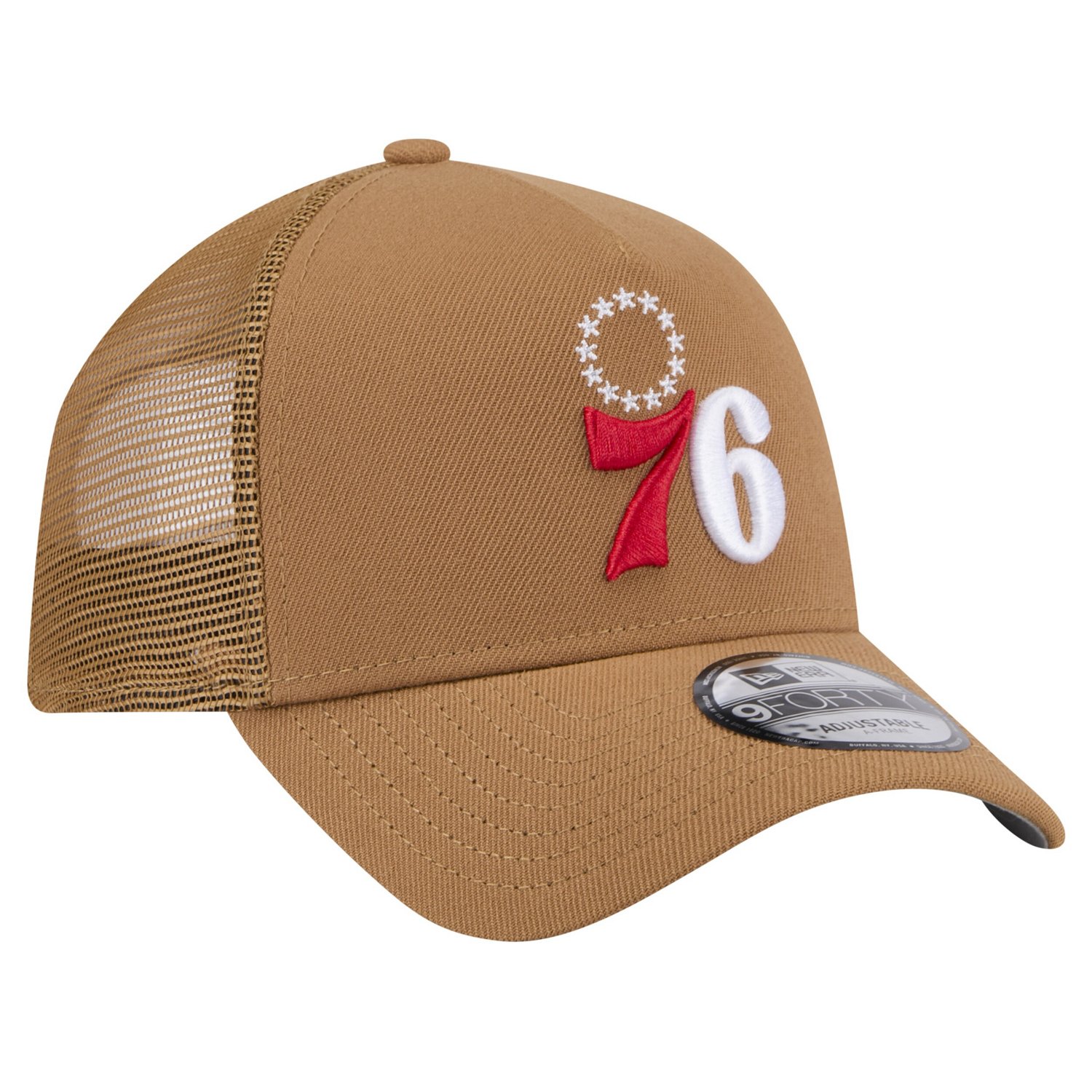 New Era Philadelphia 76ers 9FORTY A-Frame Trucker Adjustable Hat - view number 3