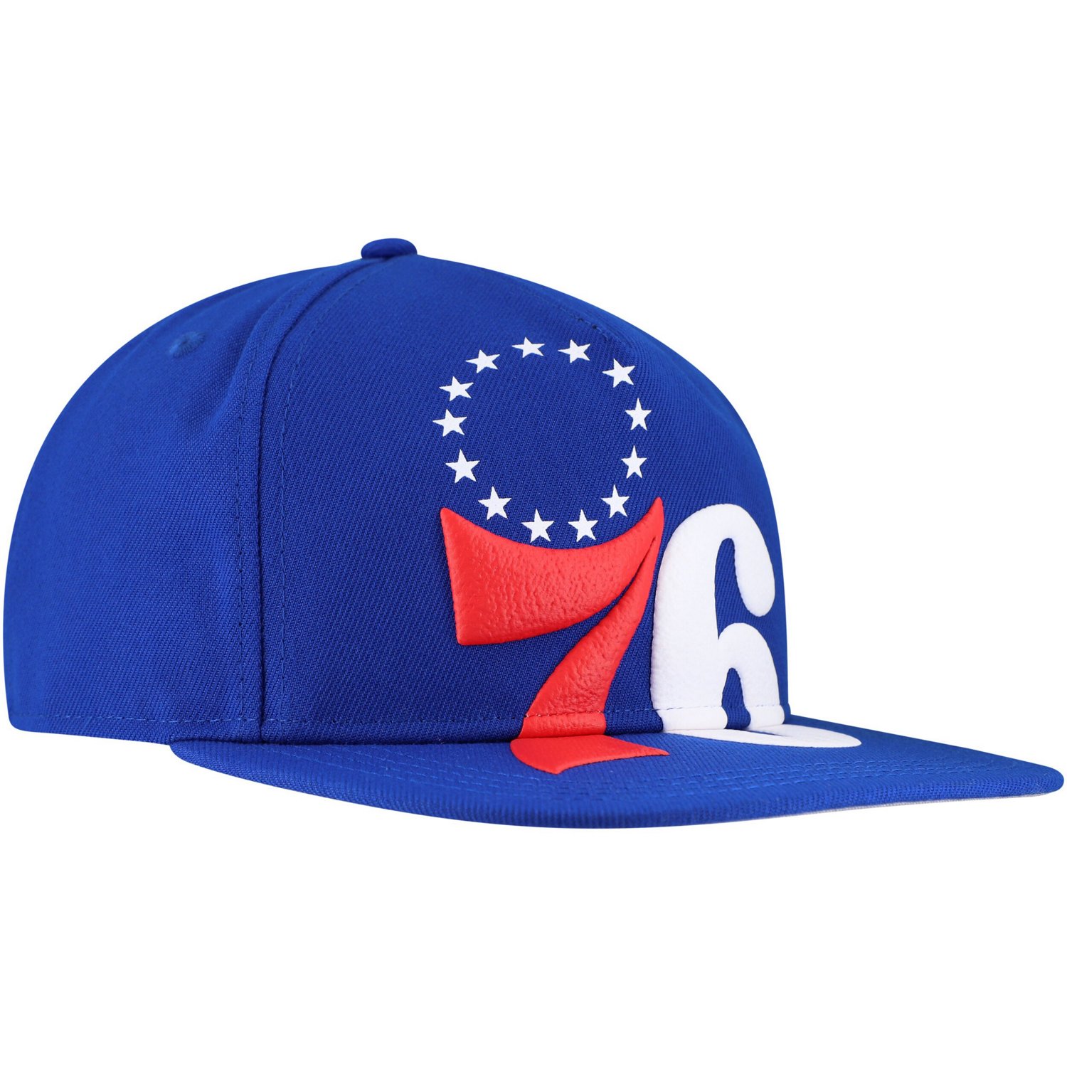 New Era Philadelphia 76ers Oversized Puff Print Logo Golfer Snapback Hat - view number 3