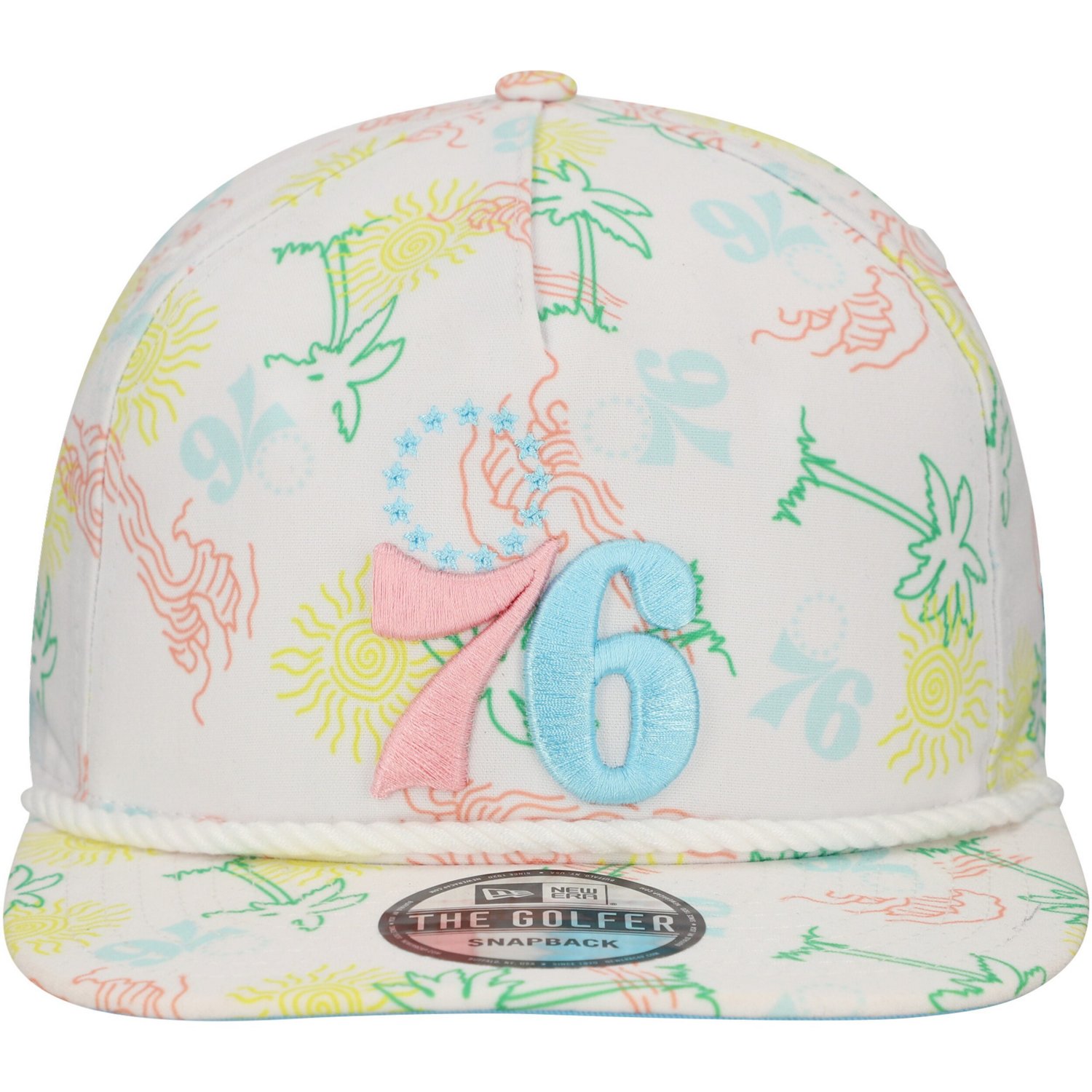 New Era Philadelphia 76ers Palm Trees and Waves Golfer Adjustable Hat - view number 2
