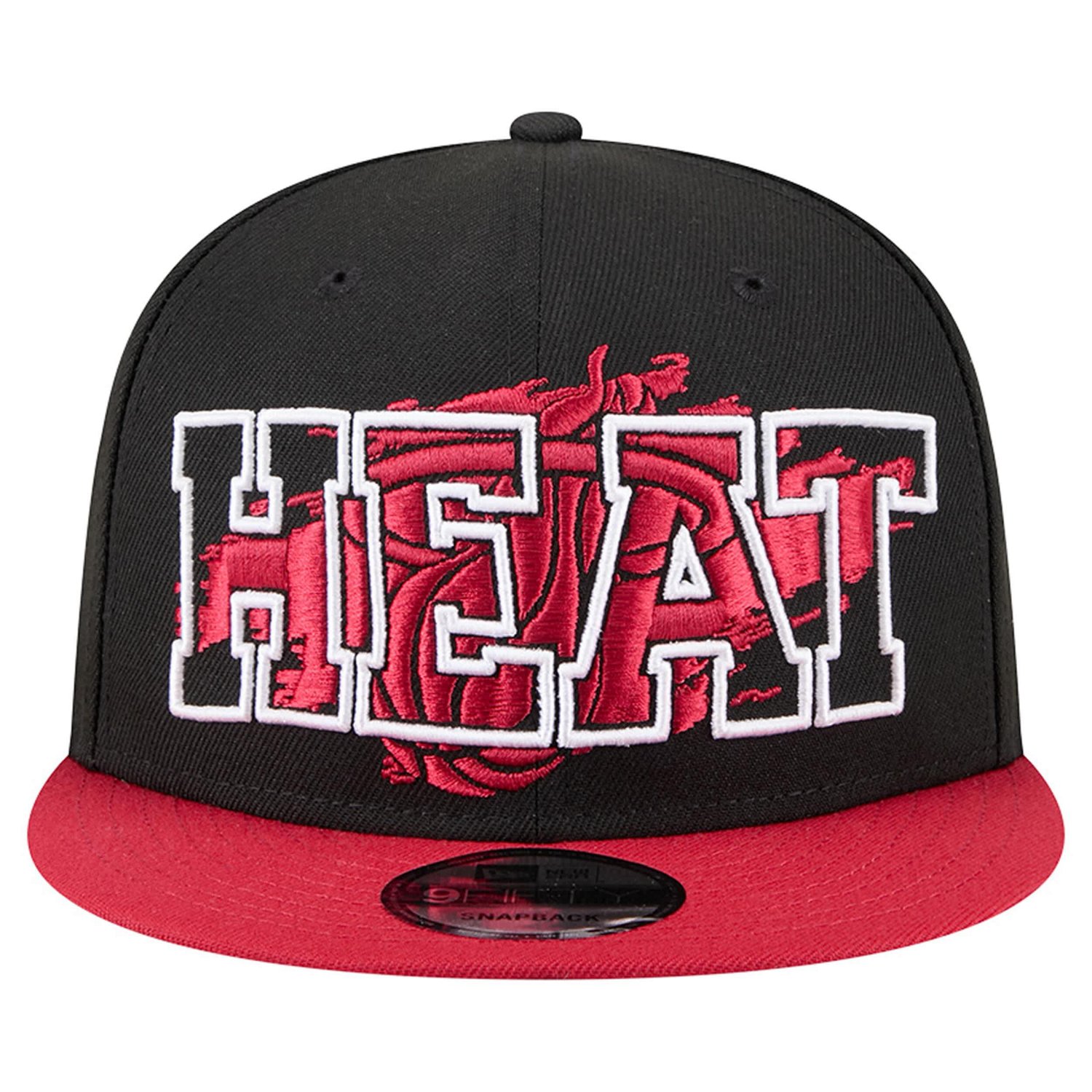 New Era Red Miami Heat Sport Night Splatter 2-Tone 9FIFTY Snapback Hat