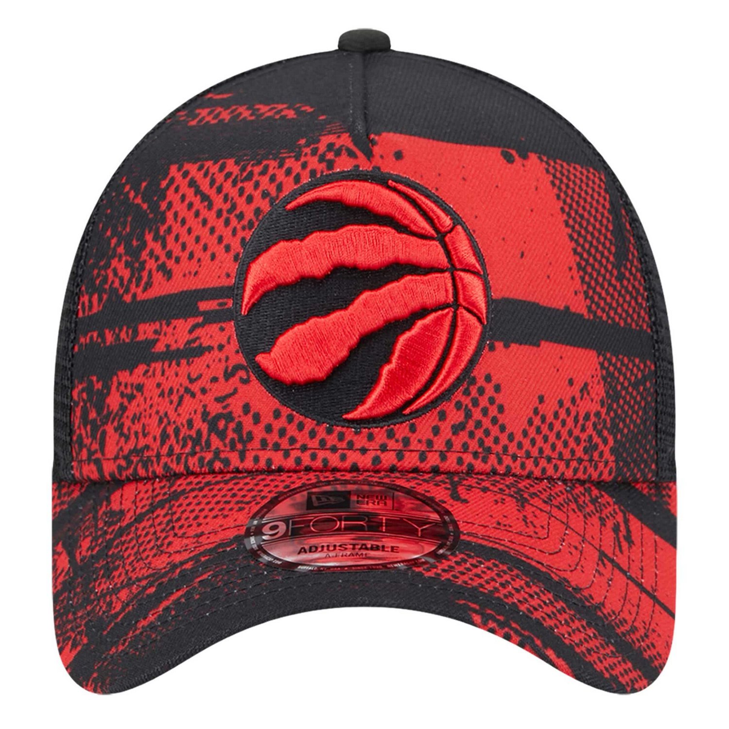 New Era Red Toronto Raptors Tip Off A-Frame Trucker 9FORTY Adjustable Hat - view number 2