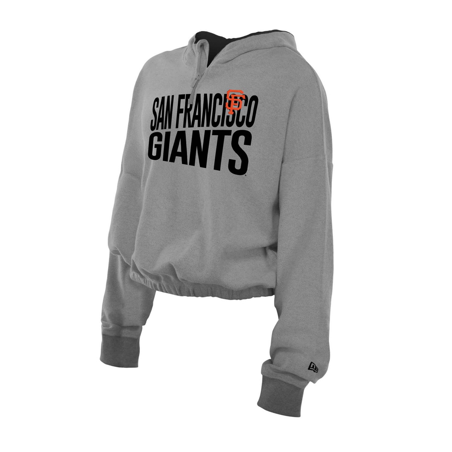 New Era San Francisco Giants Reversed Out French Terry Quarter-Zip Banded Crop Hoodie - view number 2