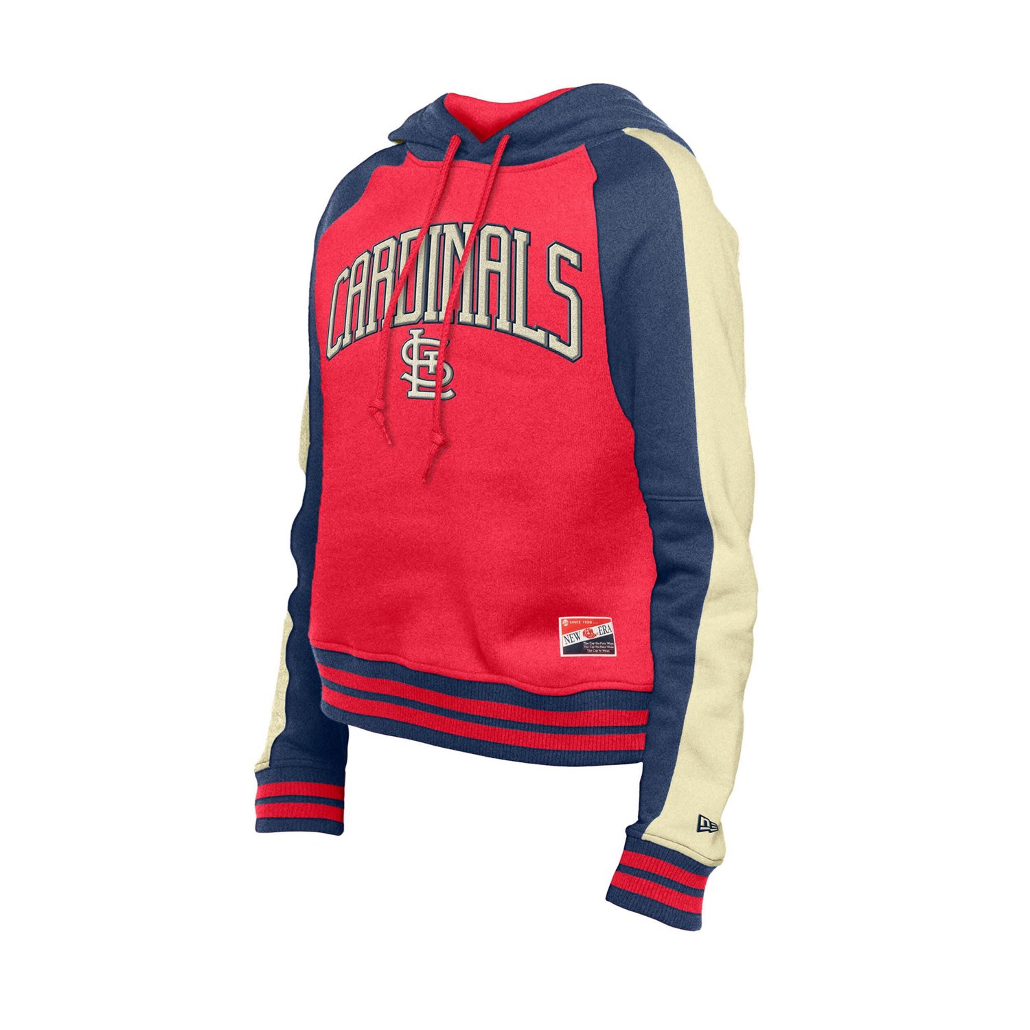 New Era St Louis Cardinals Cooperstown Collection Cropped Raglan Pullover Hoodie