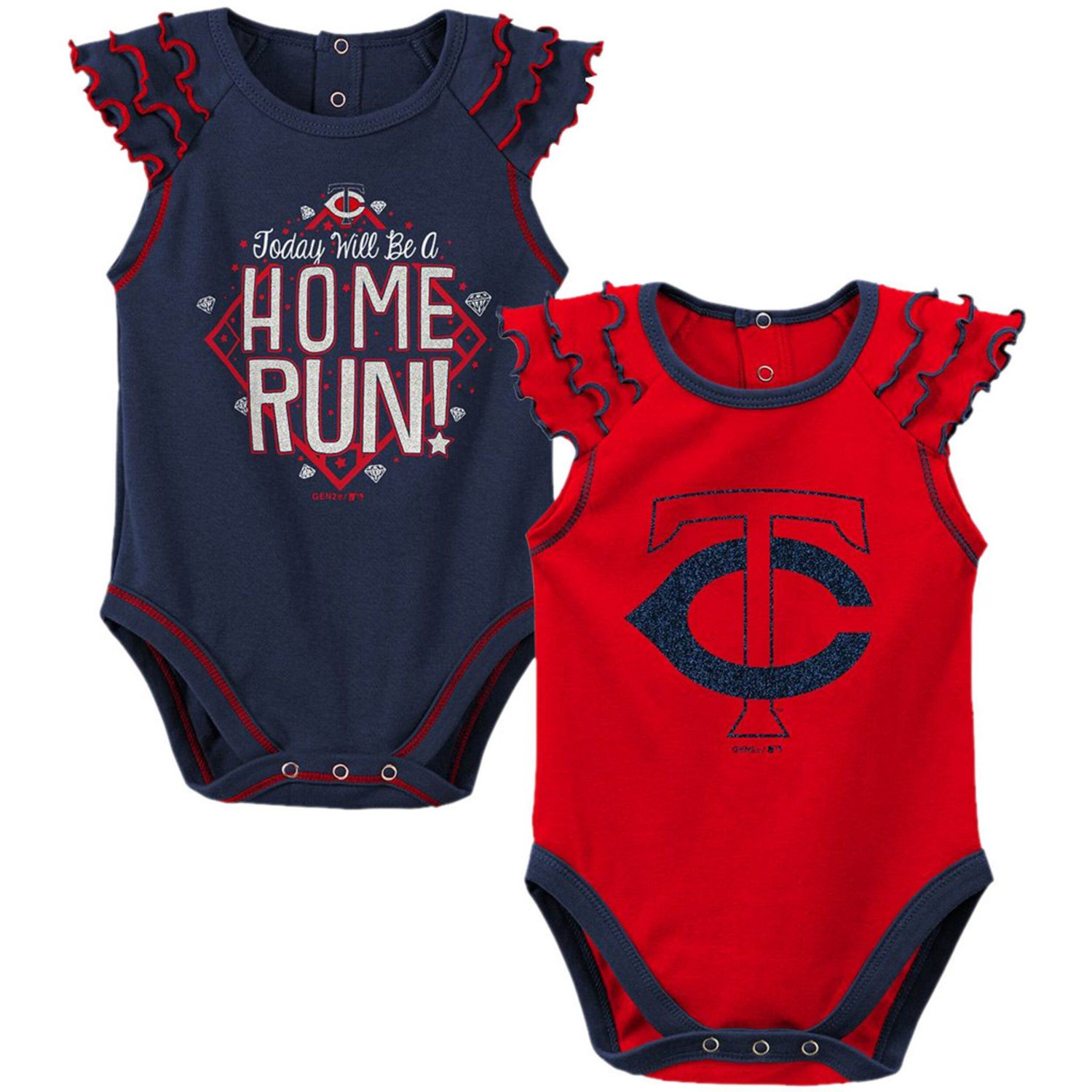 Newborn  /Red Minnesota Twins Shining All-Star 2-Pack Bodysuit Set                                                               - view number 2