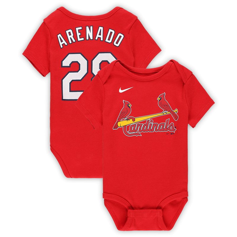 Newborn Infant Nike Nolan Arenado St Louis Cardinals Fuse Name Number Bodysuit-image