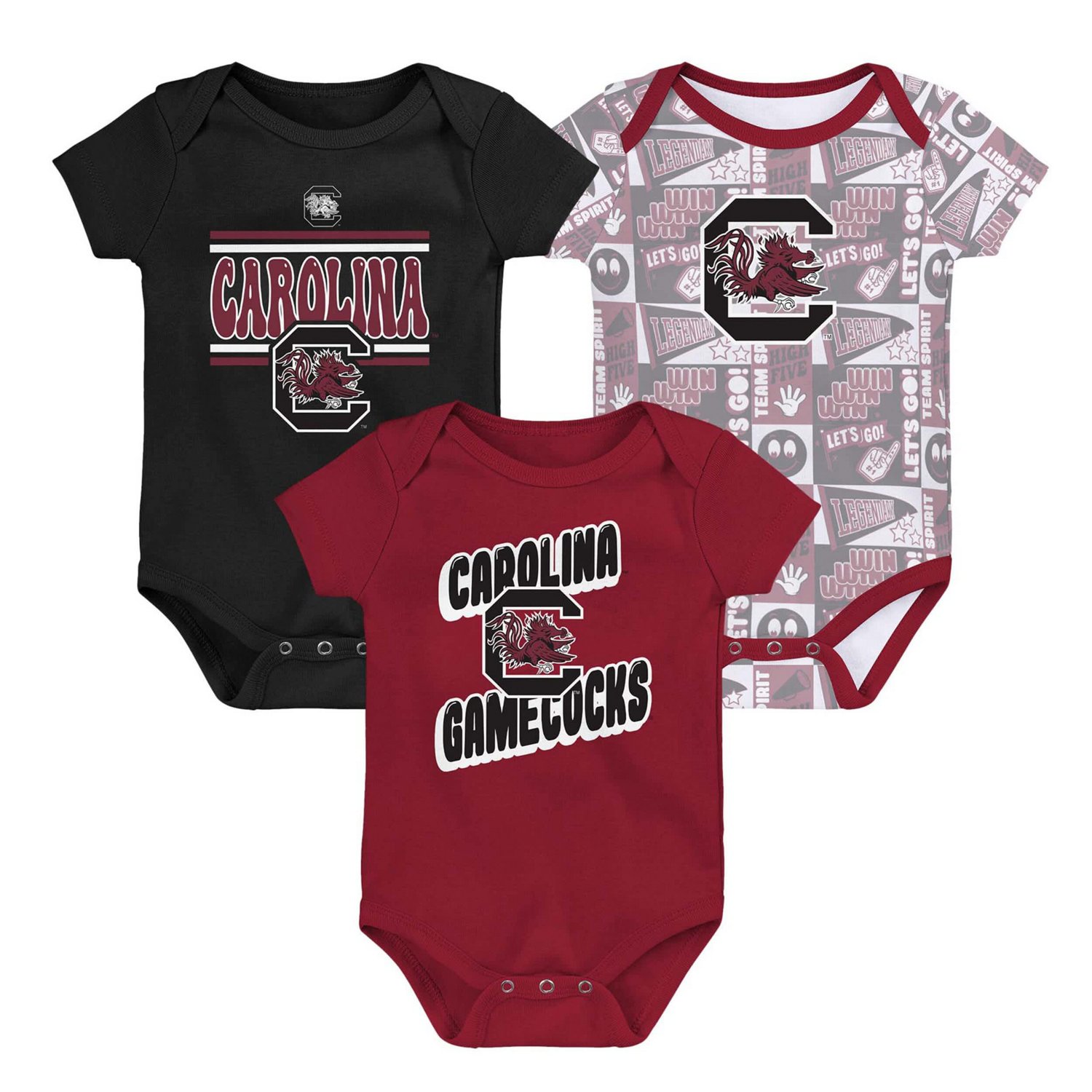 Newborn South Carolina Gamecocks Sunday Comics 3-Pack Bodysuit Set - view number 1