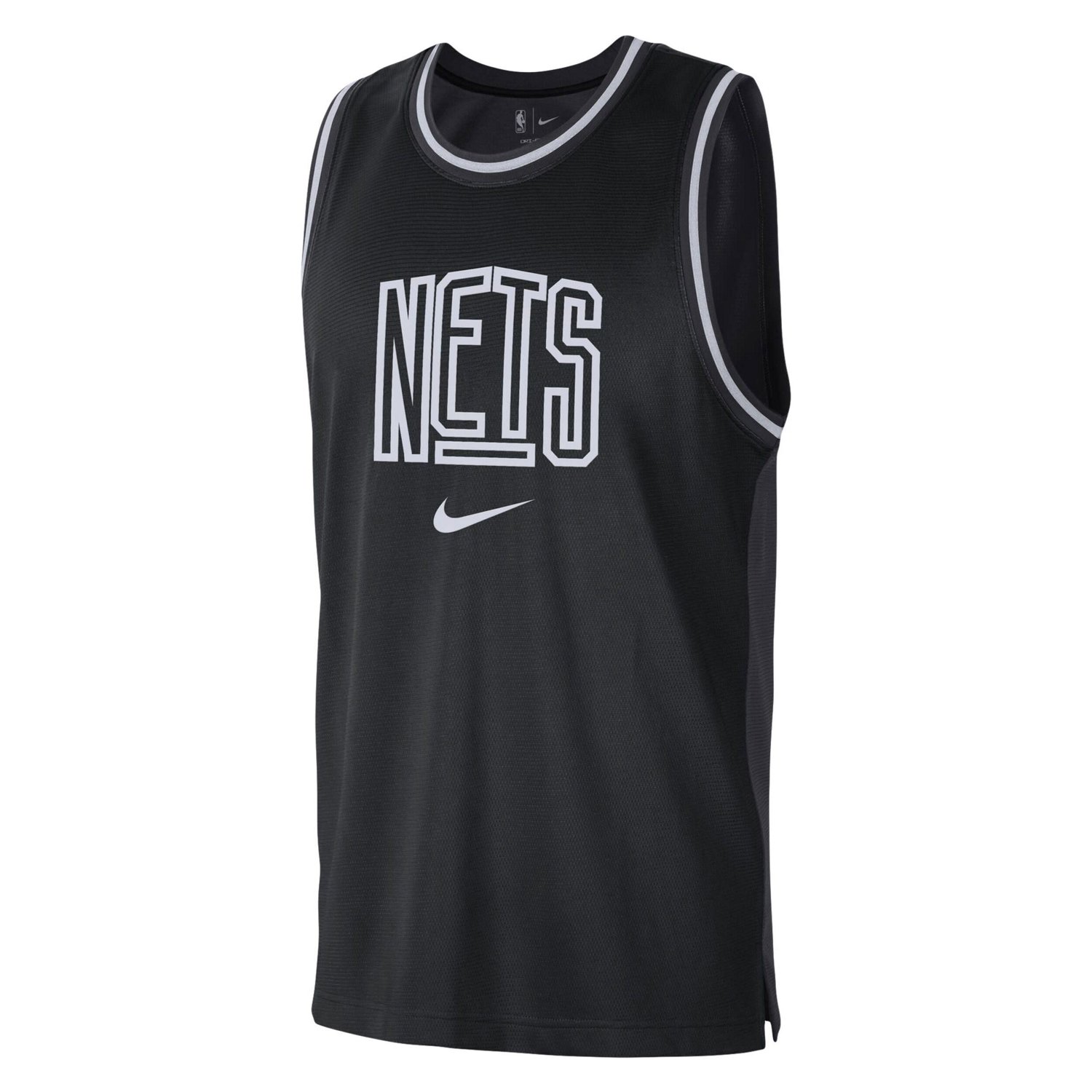 Nike /Anthracite Brooklyn Nets Courtside Versus Force Split DNA Performance Mesh Tank Top                                        - view number 2