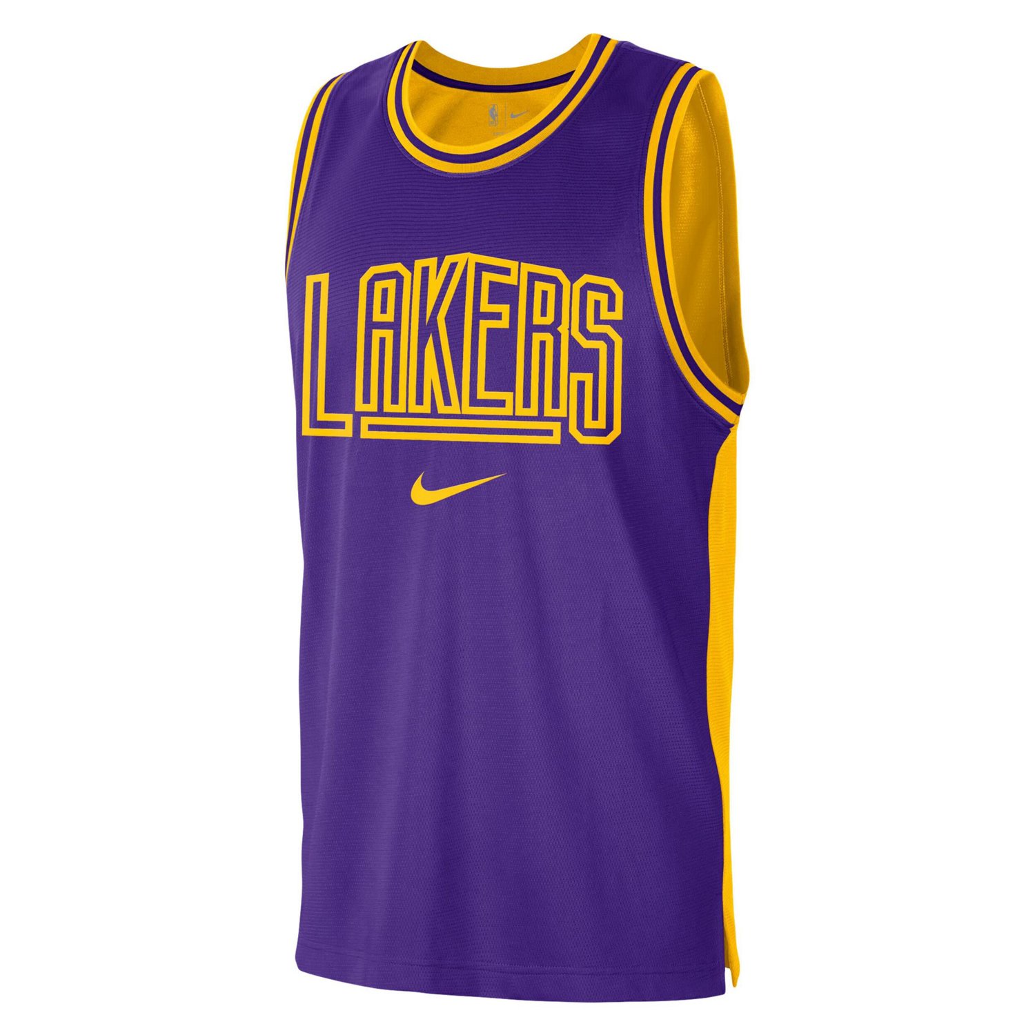 Nike /Gold Los Angeles Lakers Courtside Versus Force Split DNA Performance Mesh Tank Top                                         - view number 2