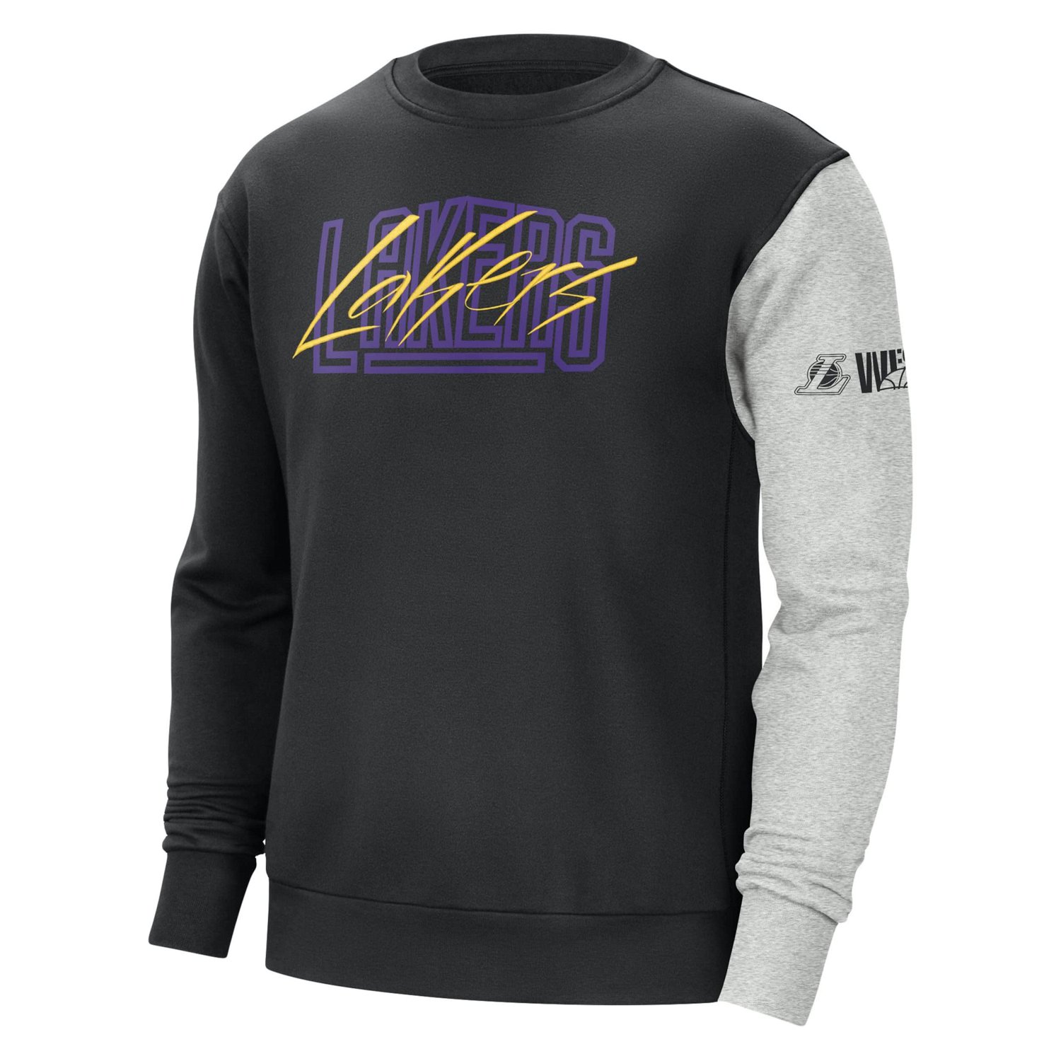 Nike /Heather Gray Los Angeles Lakers Courtside Versus Force  Flight Pullover Sweatshirt