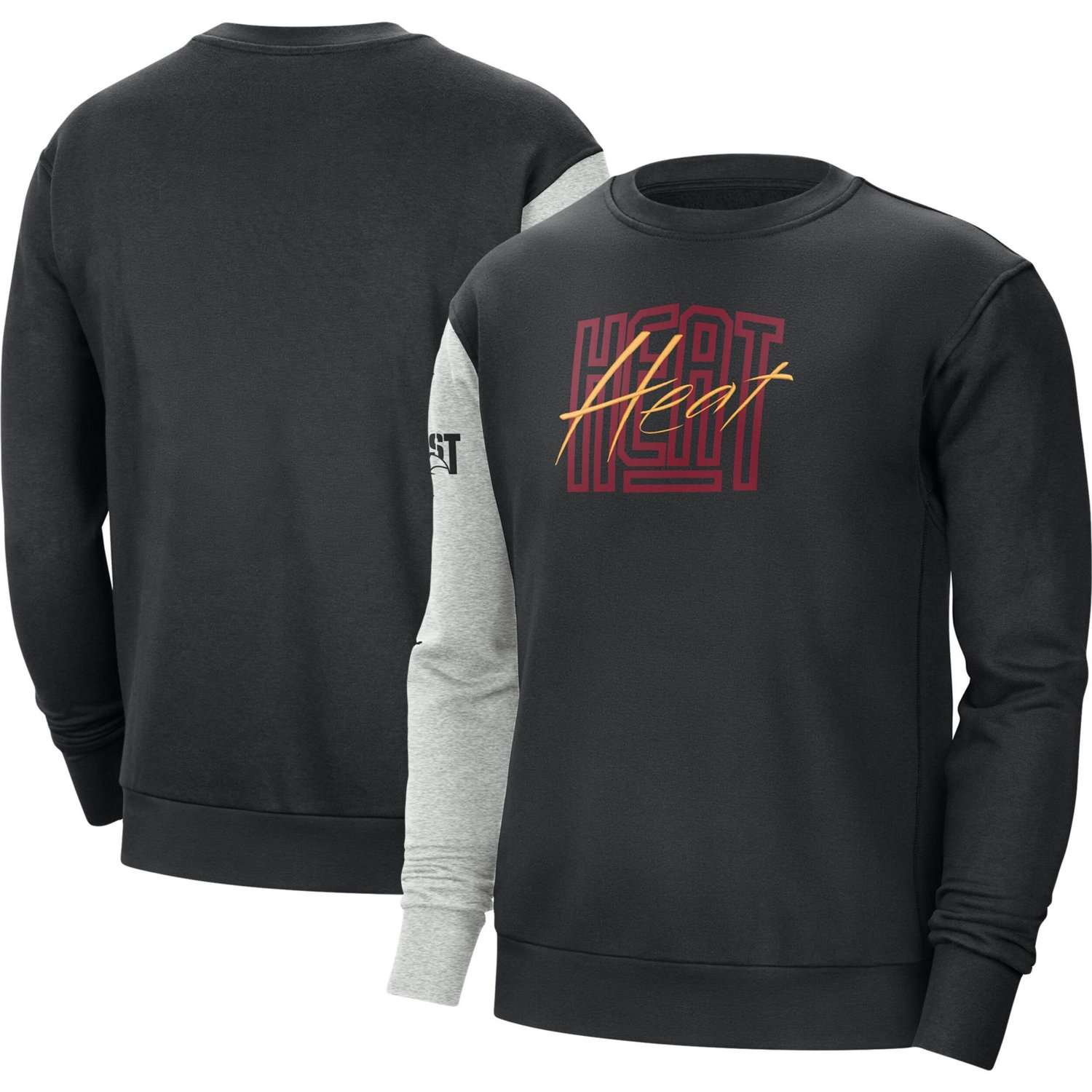 Nike /Heather Gray Miami Heat Courtside Versus Force  Flight Pullover Sweatshirt
