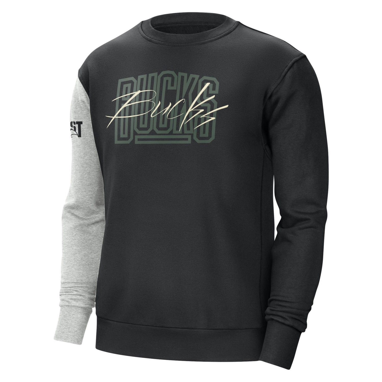 Nike /Heather Gray Milwaukee Bucks Courtside Versus Force  Flight Pullover Sweatshirt                                            - view number 2