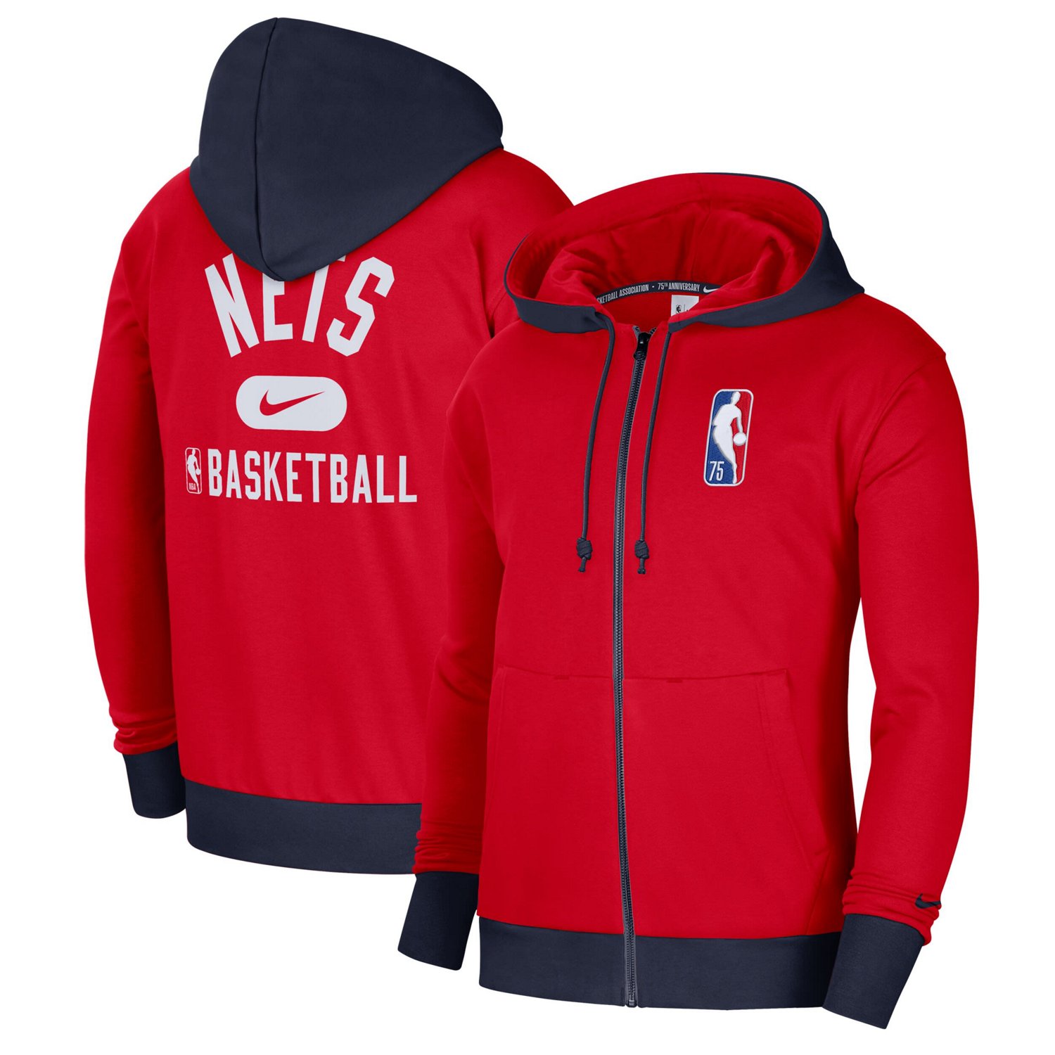 Nike /Navy Brooklyn Nets 2021/22 City Edition Courtside Heavyweight Fleece Full-Zip Hoodie                                       - view number 1