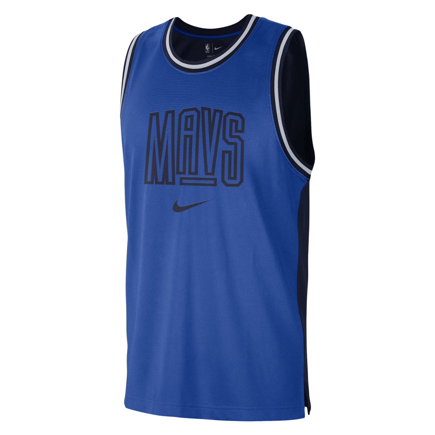 Nike Navy Dallas Mavericks Courtside Versus Force Split DNA Performance Mesh Tank Top - view number 2