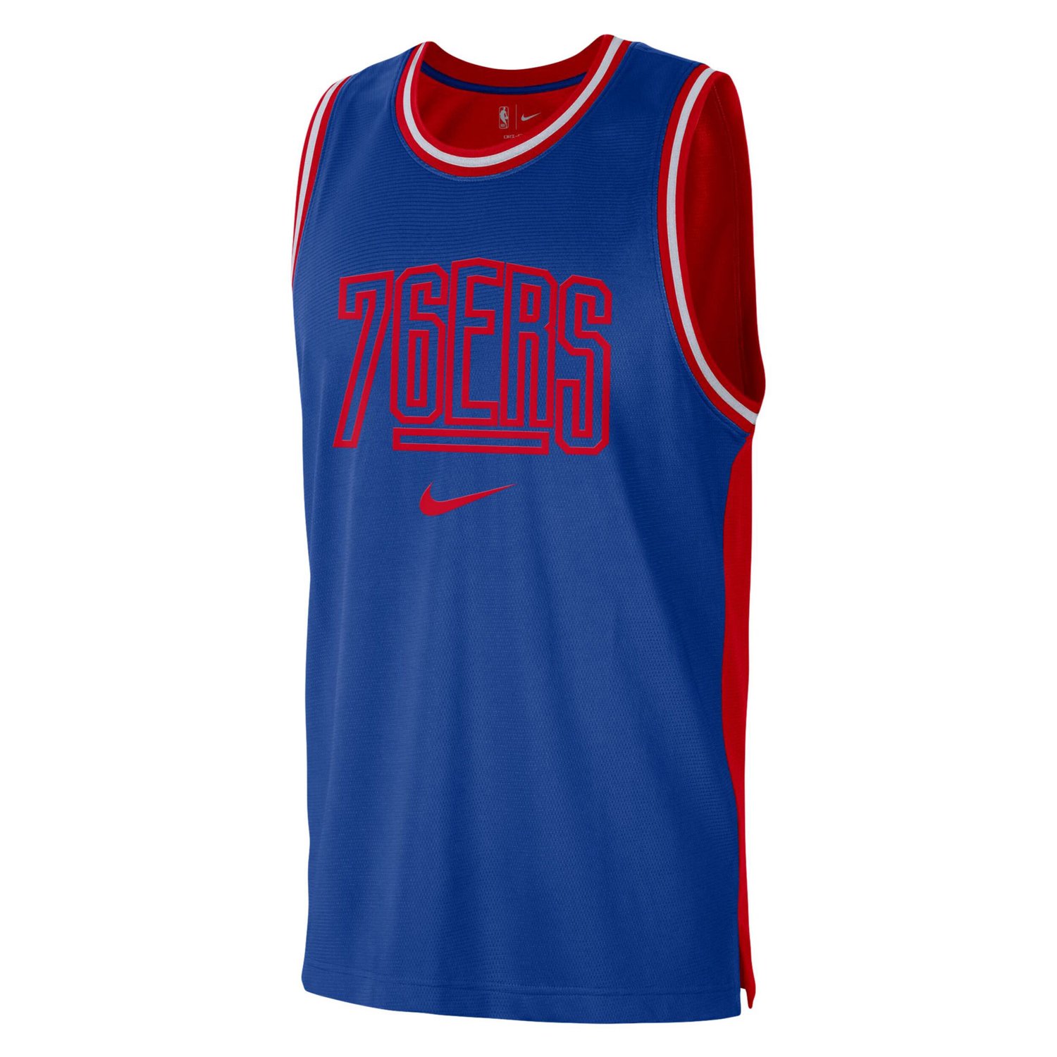 Nike /Red Philadelphia 76ers Courtside Versus Force Split DNA Performance Mesh Tank Top                                          - view number 2
