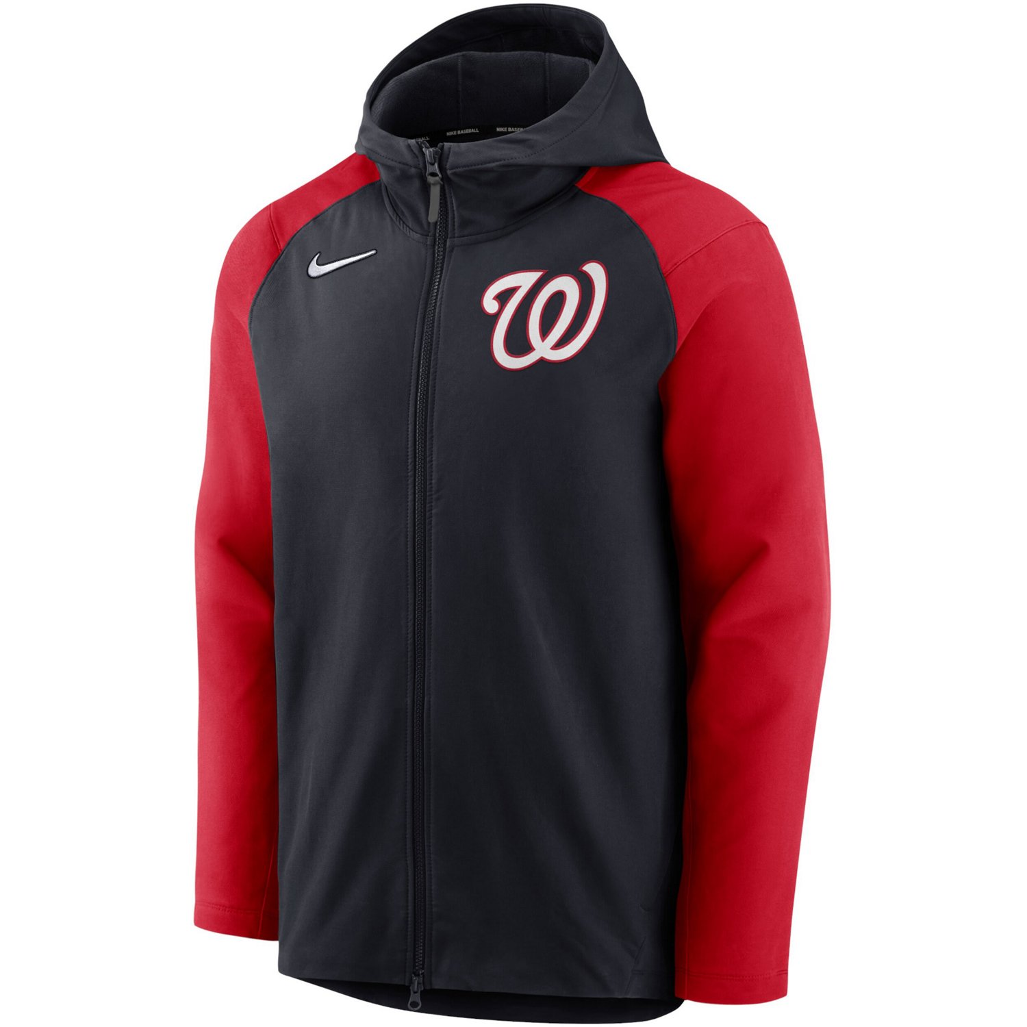 Nike /Red Washington Nationals Authentic Collection Performance Raglan Full-Zip Hoodie