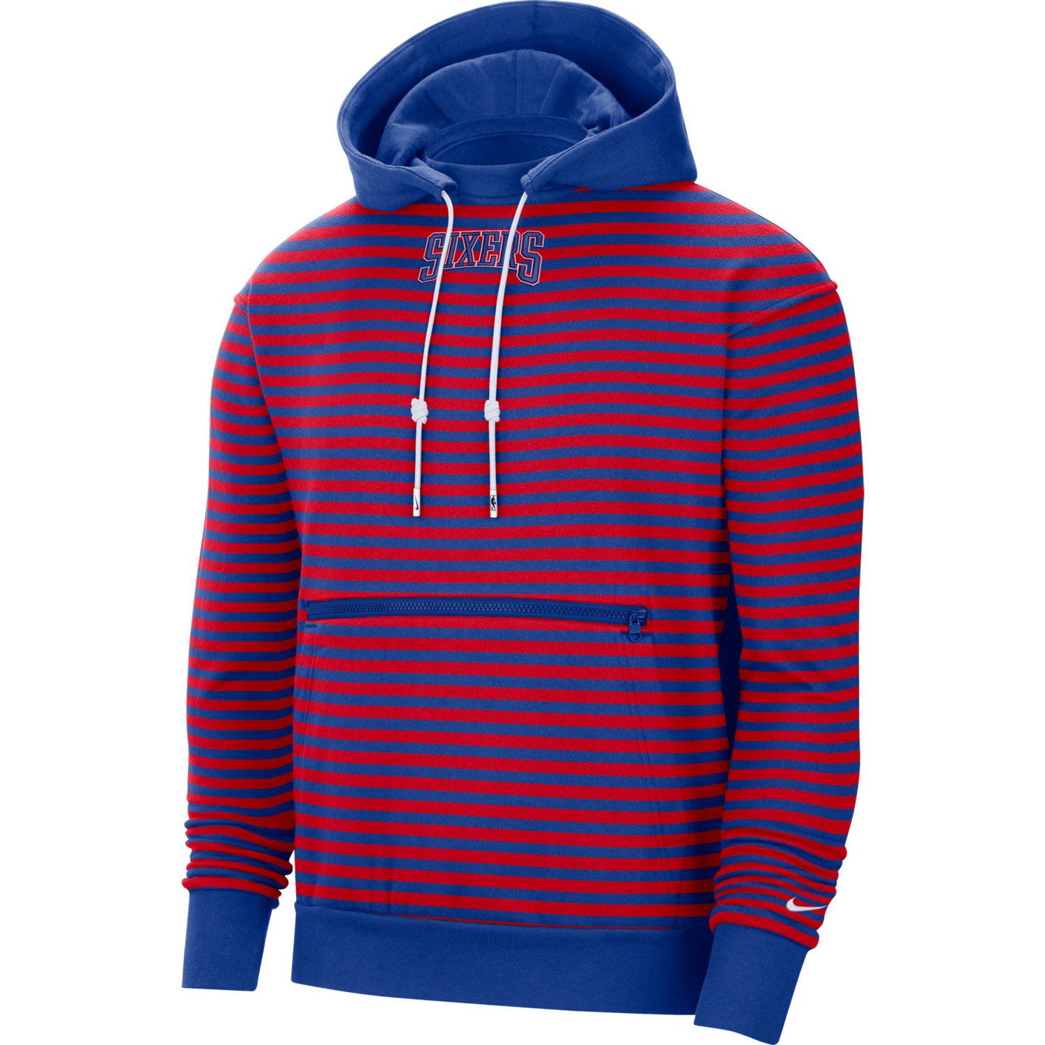 Nike /Royal Philadelphia 76ers 75th Anniversary Courtside Striped Pullover Hoodie