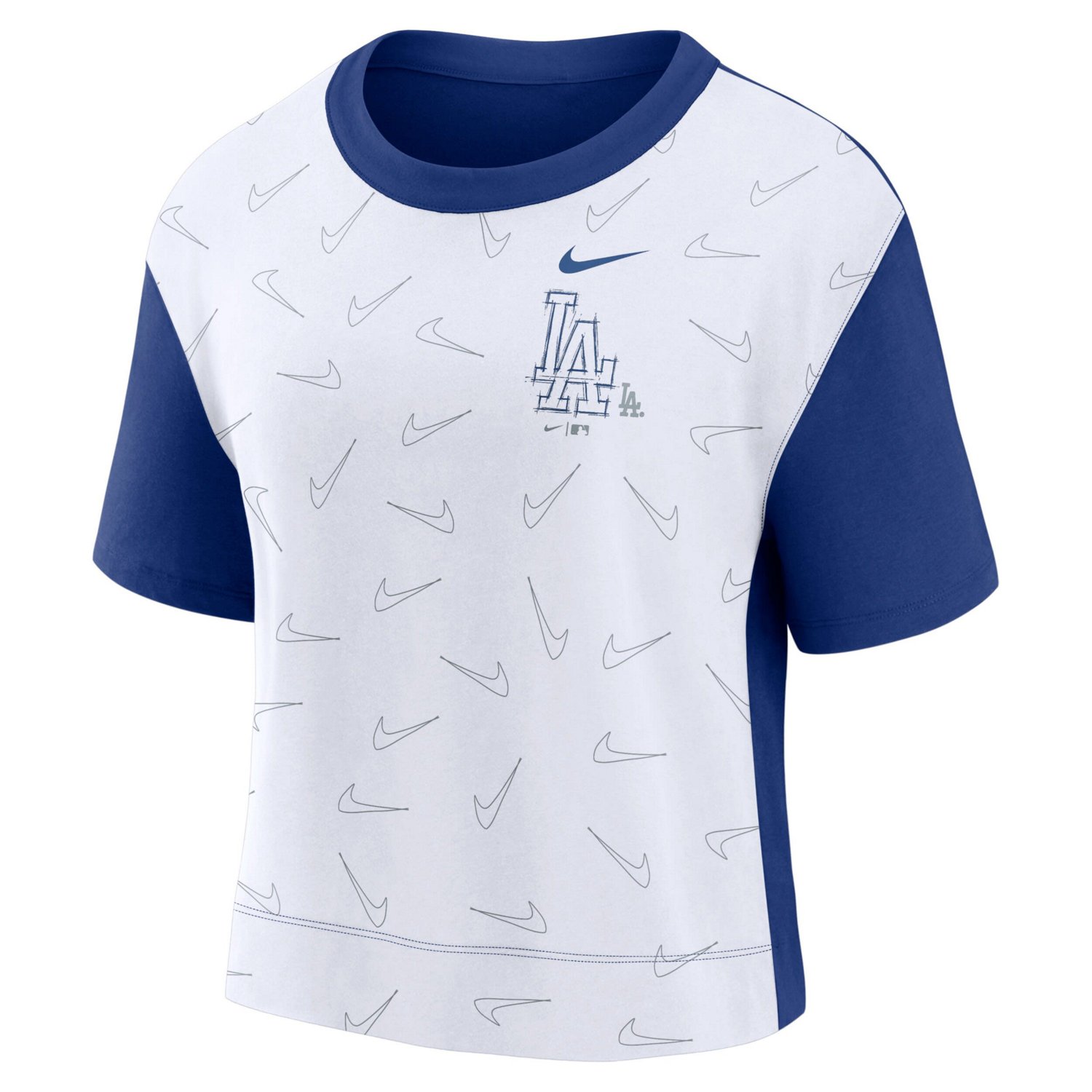 Nike /White Los Angeles Dodgers Line Up High Hip Fashion T-Shirt                                                                 - view number 2