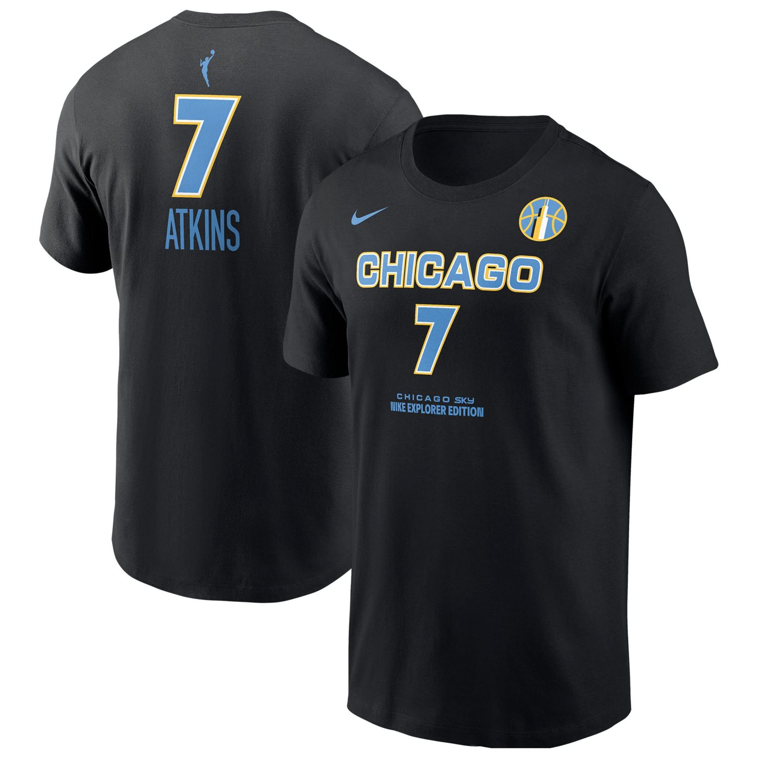 Nike Ariel Atkins Chicago Sky Explorer Edition Name  Number T-Shirt