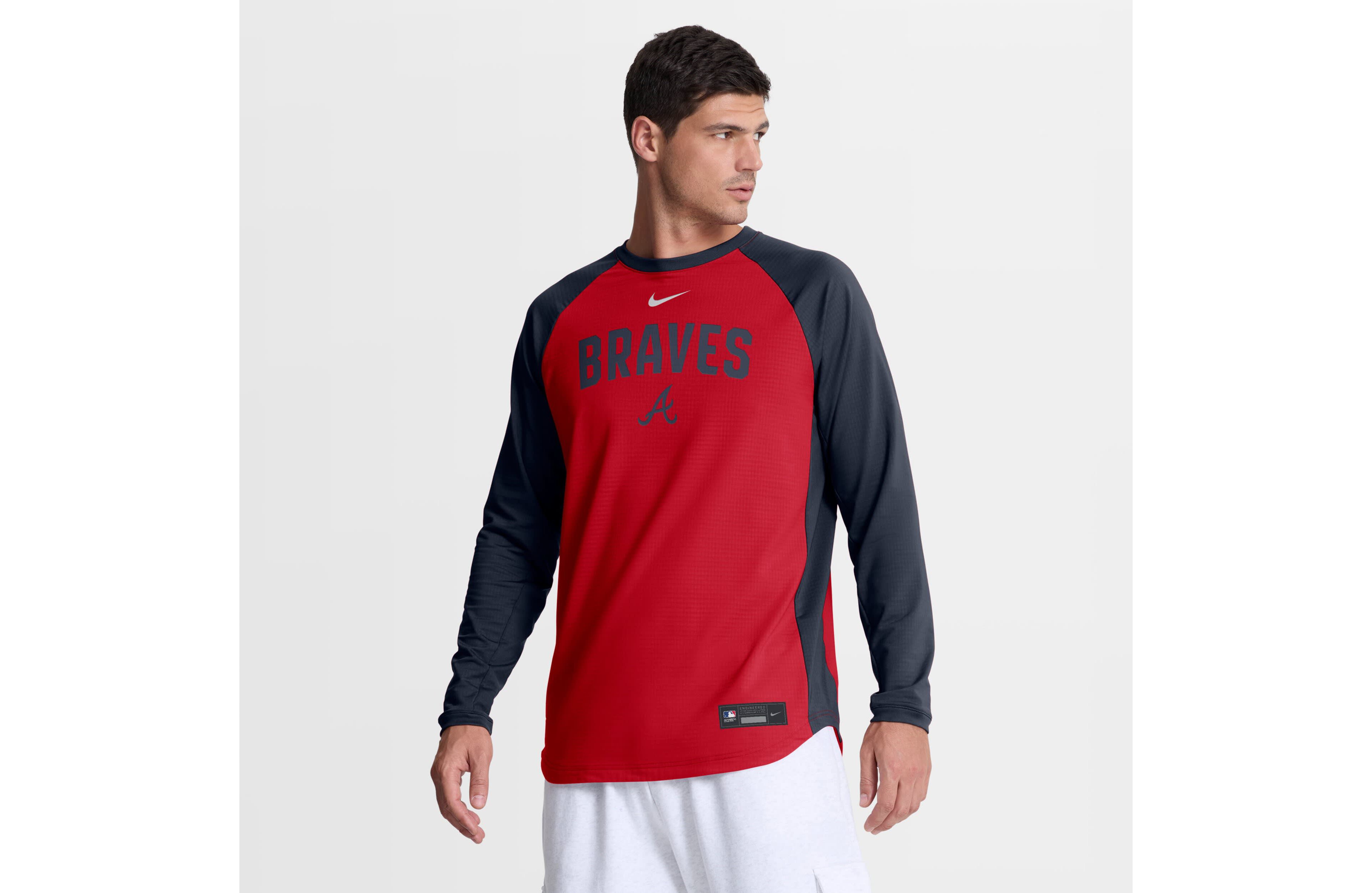 Nike Atlanta Braves Authentic Collection Raglan Dri-FIT Sweatshirt