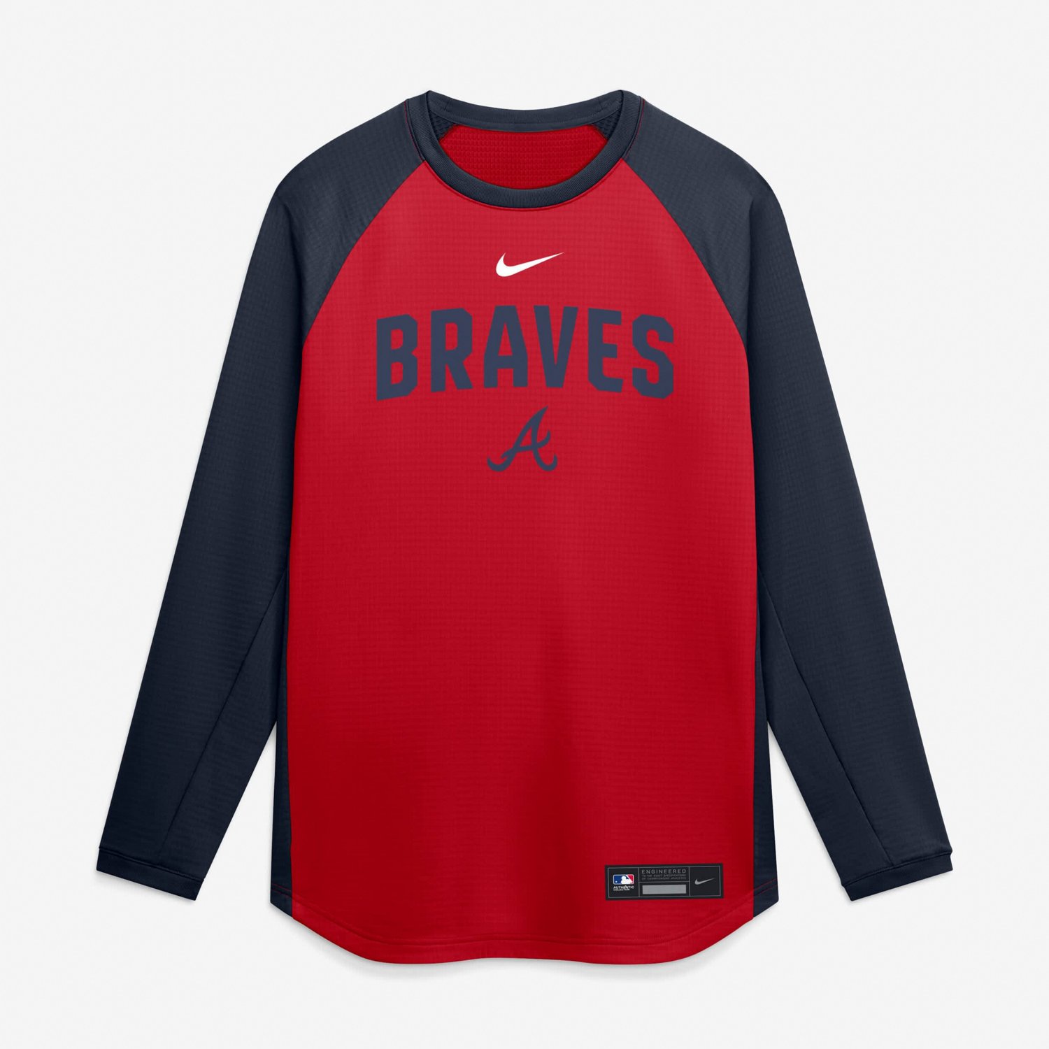 Nike Atlanta Braves Authentic Collection Raglan Dri-FIT Sweatshirt