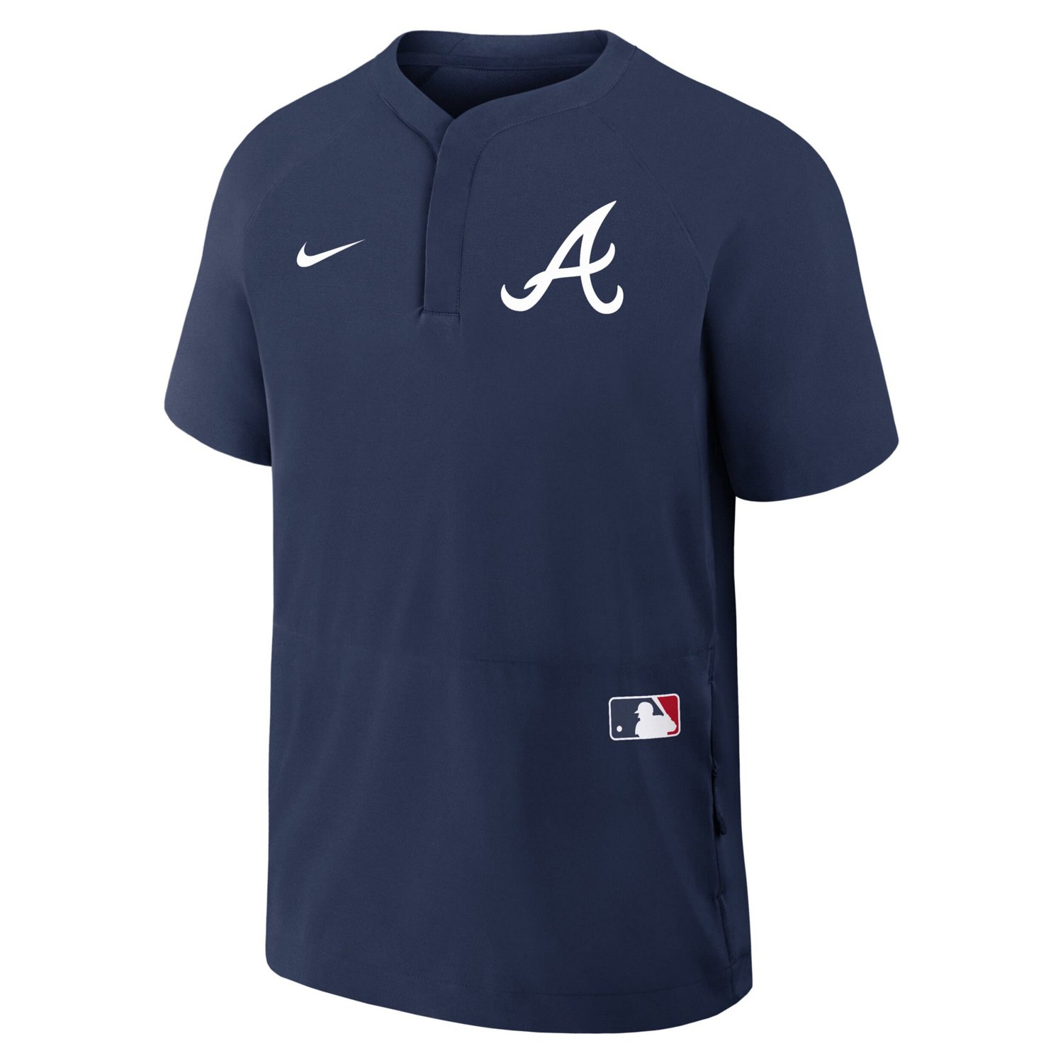 Nike Atlanta Braves Authentic Collection Raglan Short Sleeve Windshirt                                                           - view number 2