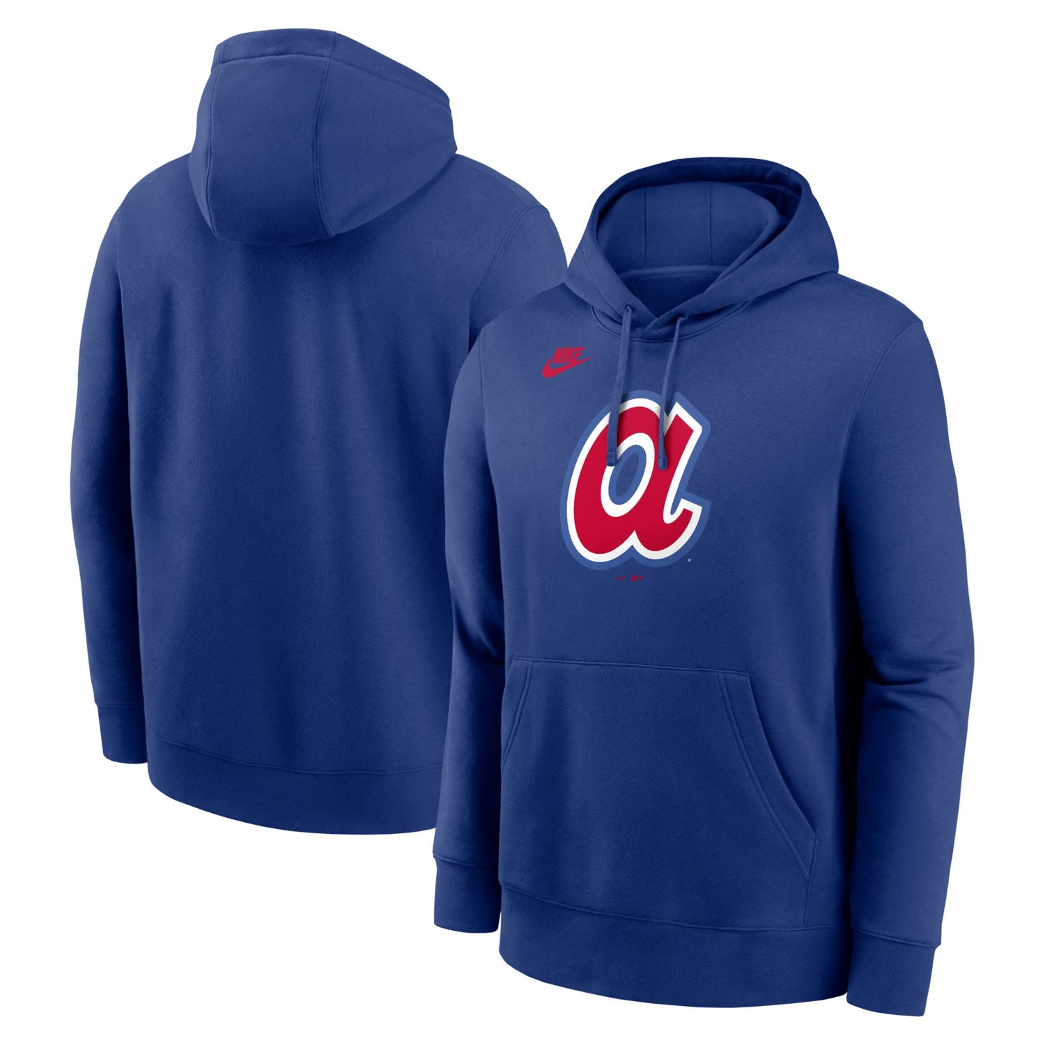 Nike Atlanta Braves Cooperstown Collection Logo Club Pullover Hoodie                                                             - view number 1