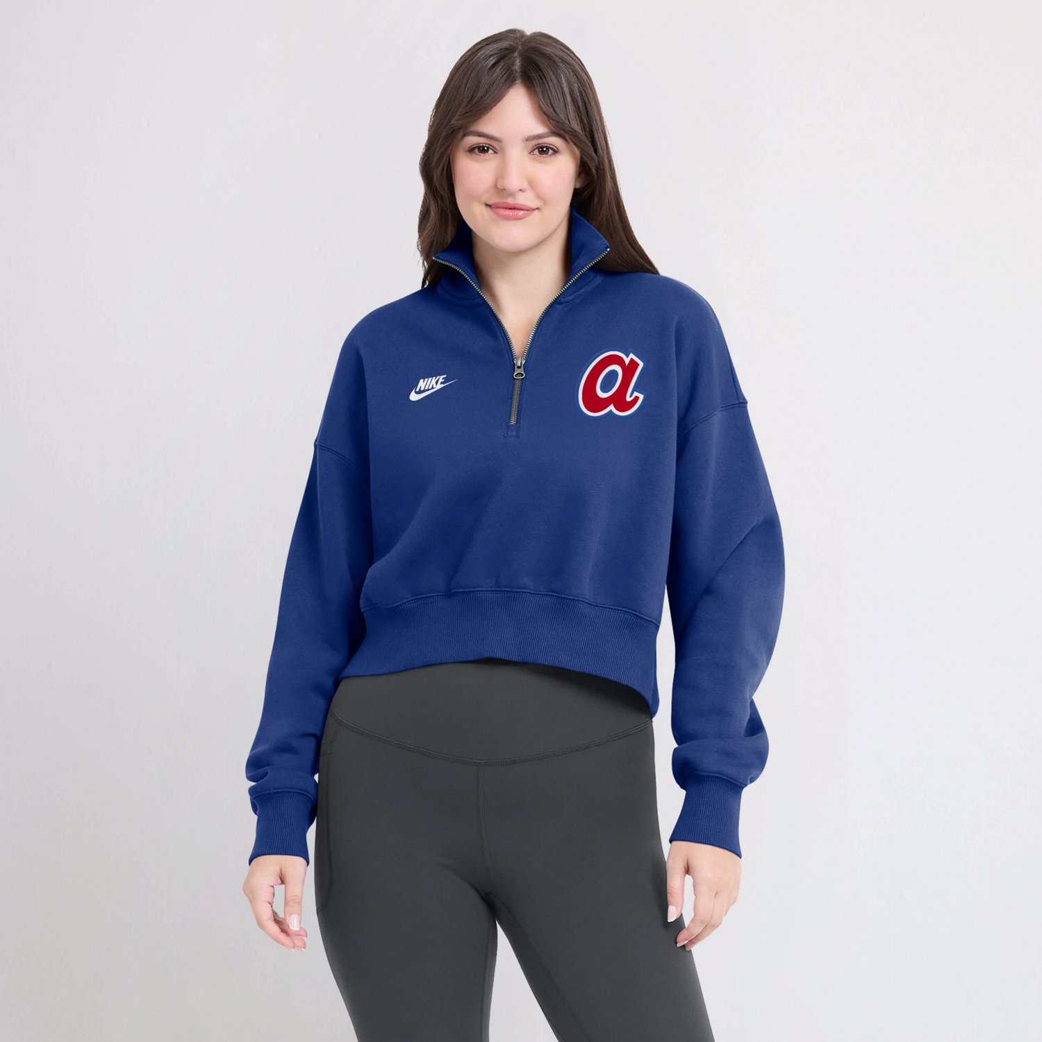 Nike Atlanta Braves Cooperstown Collection Phoenix Fleece Half-Zip Sweatshirt - view number 4