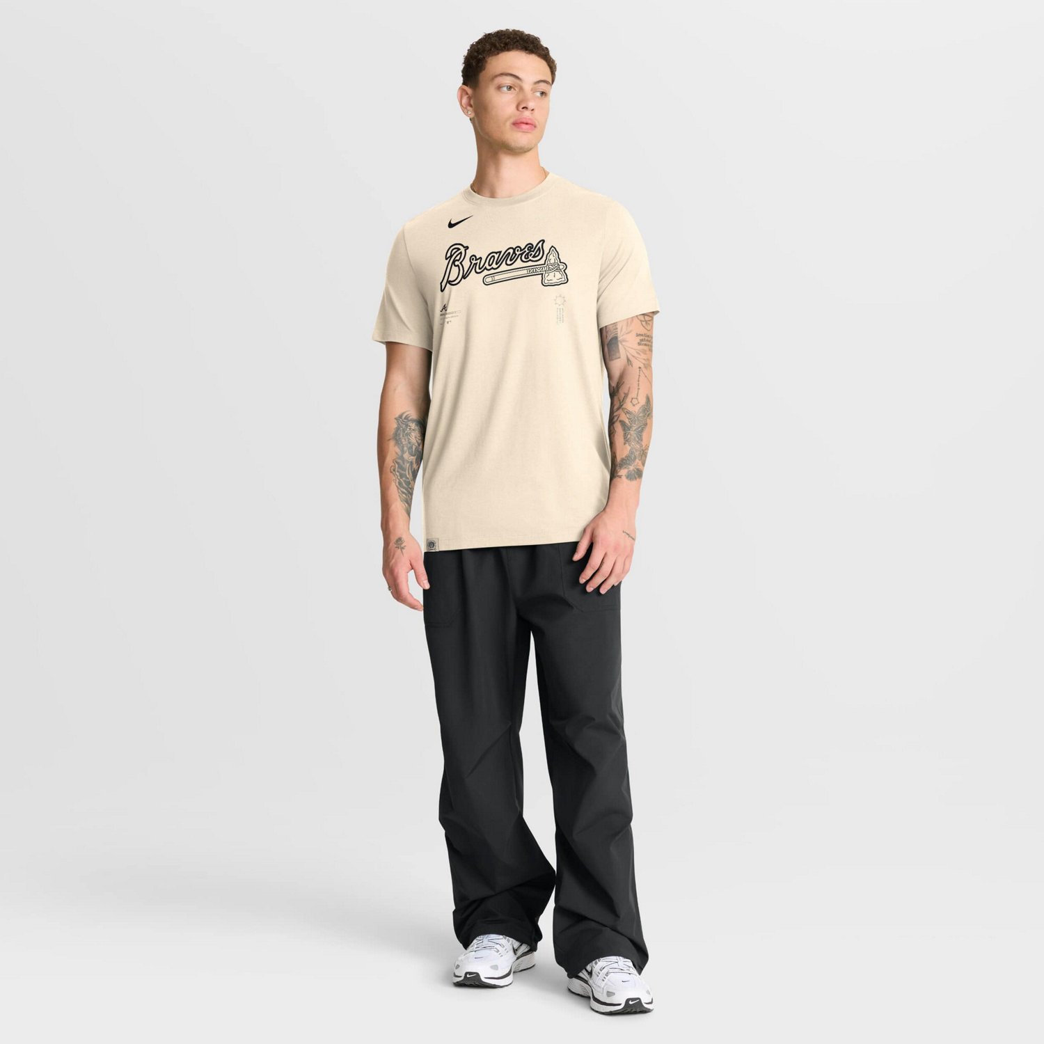 Nike Atlanta Braves Wordmark Tri-Blend T-Shirt - view number 3