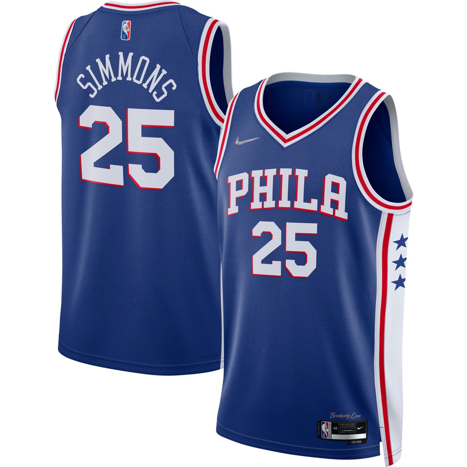 Nike Ben Simmons Philadelphia 76ers 2021/22 Diamond Swingman Jersey - Icon Edition                                               - view number 1