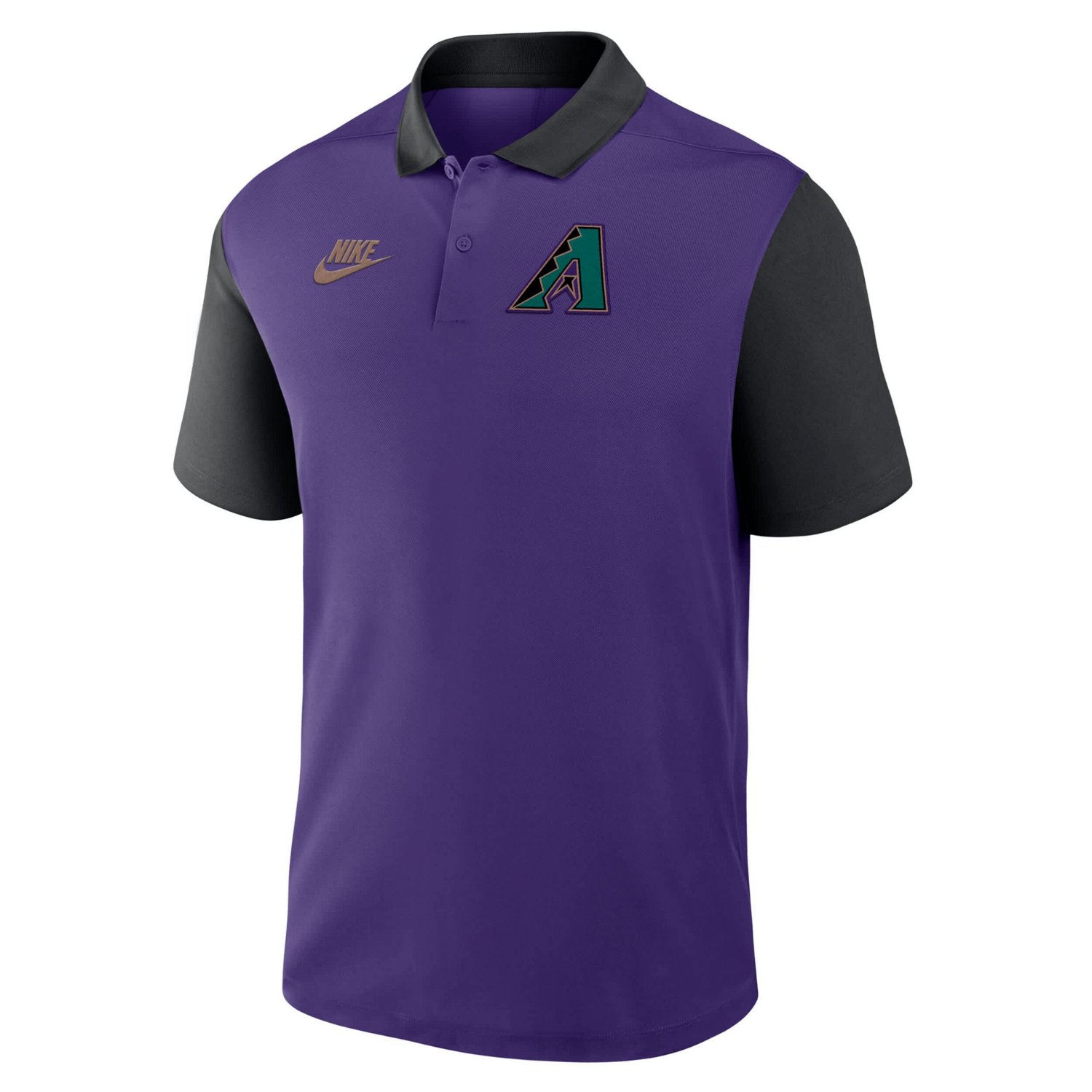 Nike Black Arizona Diamondbacks Cooperstown Collection Color-Block Victory Performance Polo - view number 2