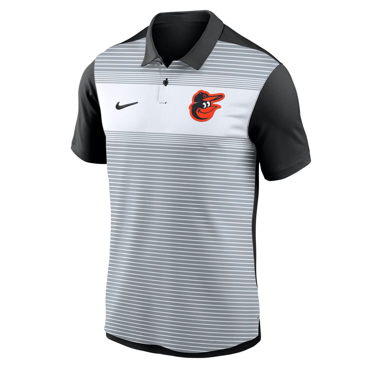 Nike Black Baltimore Orioles Vapor Striped Performance Polo