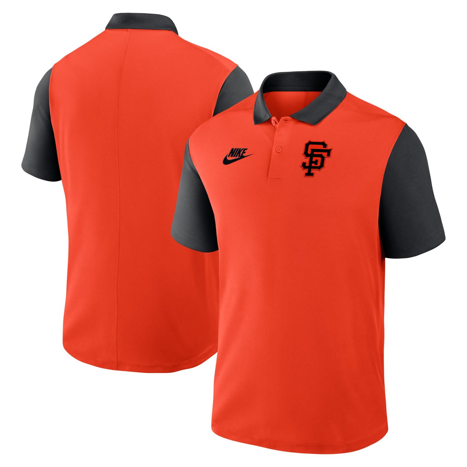 Nike Black San Francisco Giants Cooperstown Collection Color-Block Victory Performance Polo