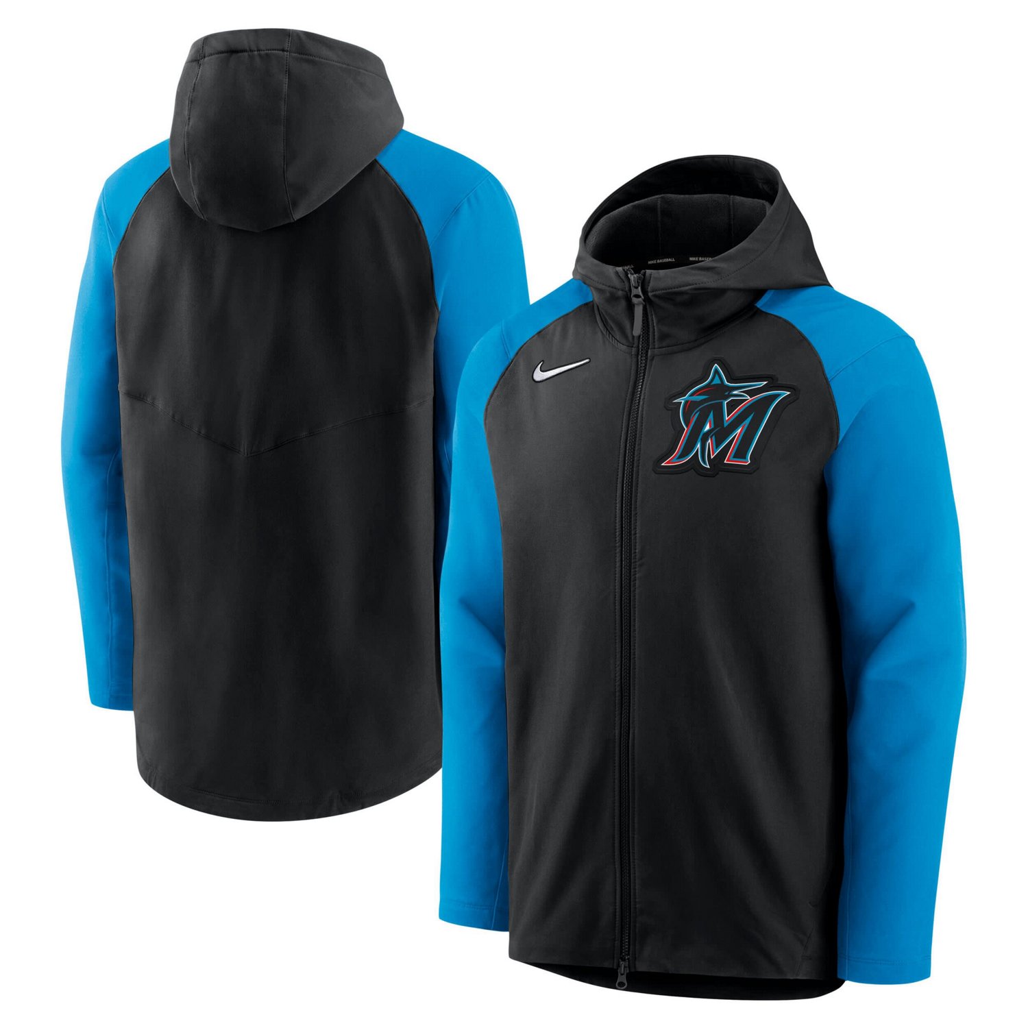 Nike Blue Miami Marlins Authentic Collection Player Performance Full-Zip Hoodie                                                  - view number 1