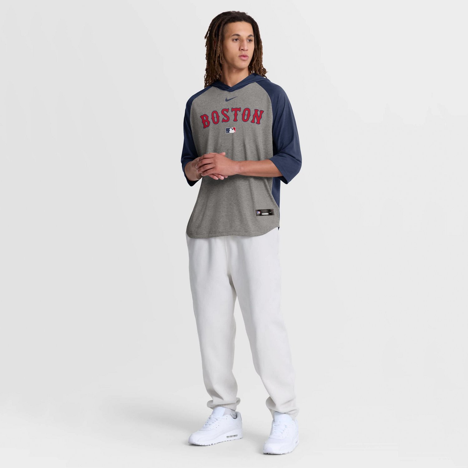 Nike Boston Red Sox Authentic Collection Flux Dri-FIT Raglan 3 4-Sleeve Hooded T-Shirt - view number 3