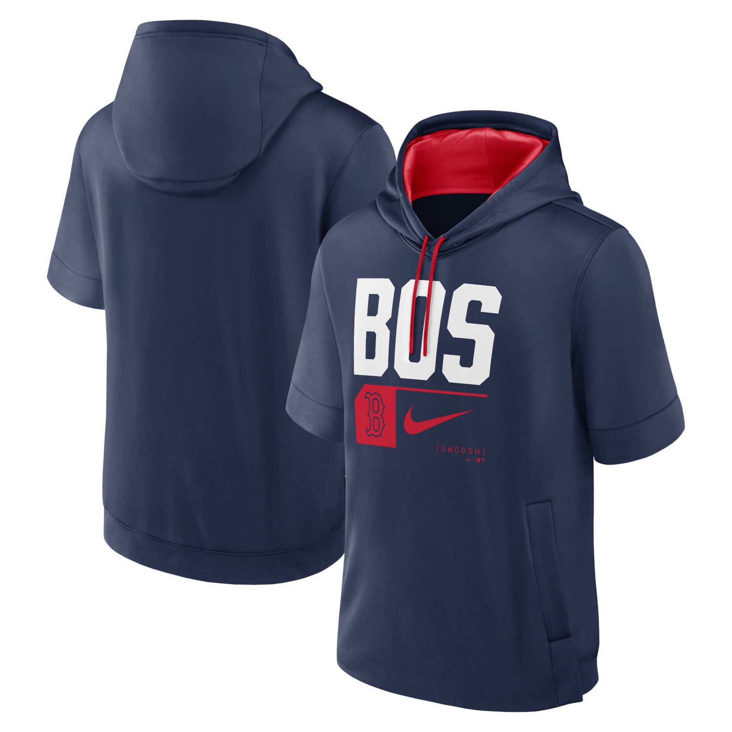 Nike Boston Red Sox Tri Code Lockup Short Sleeve Pullover Hoodie - view number 1