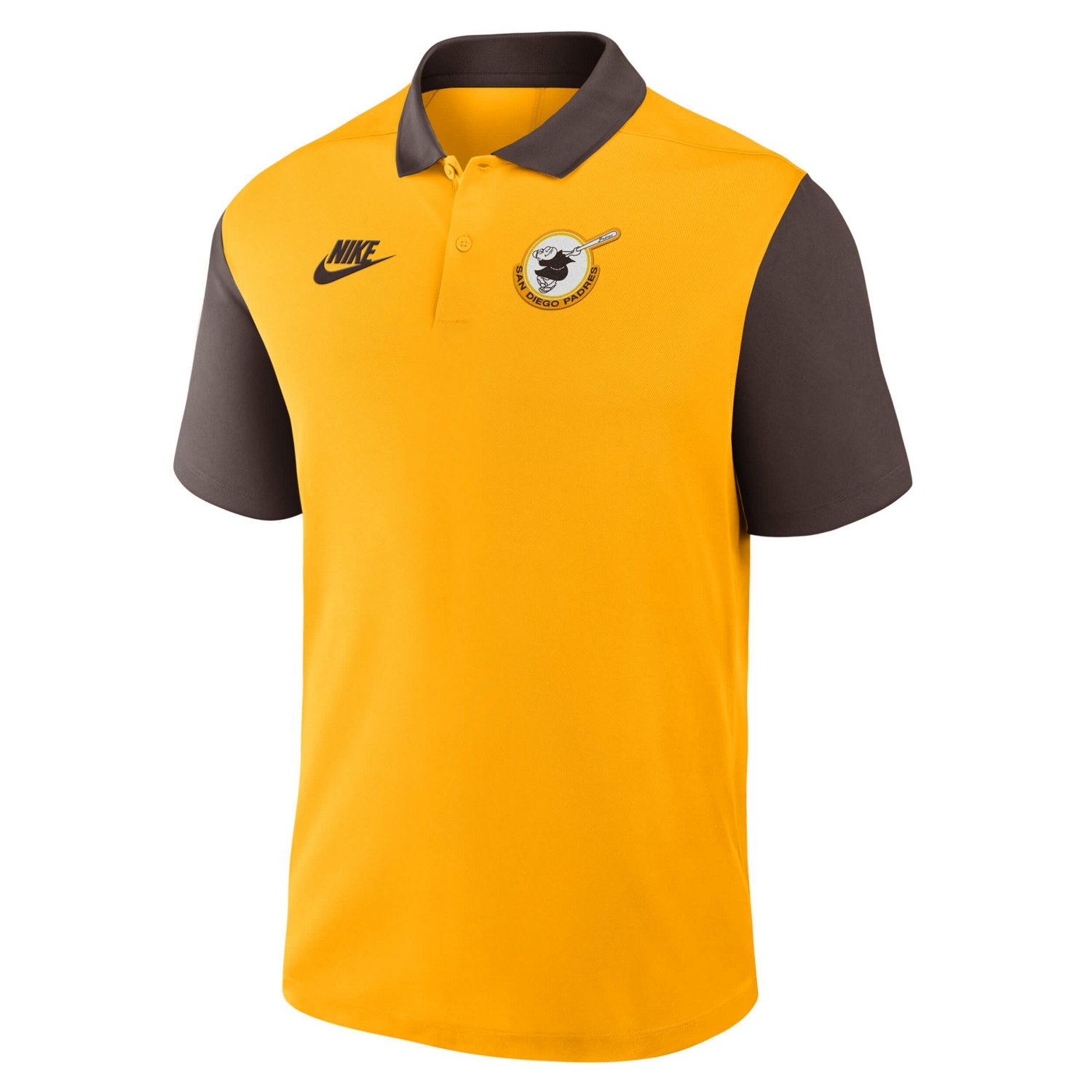Nike Brown San Diego Padres Cooperstown Collection Color-Block Victory Performance Polo - view number 2