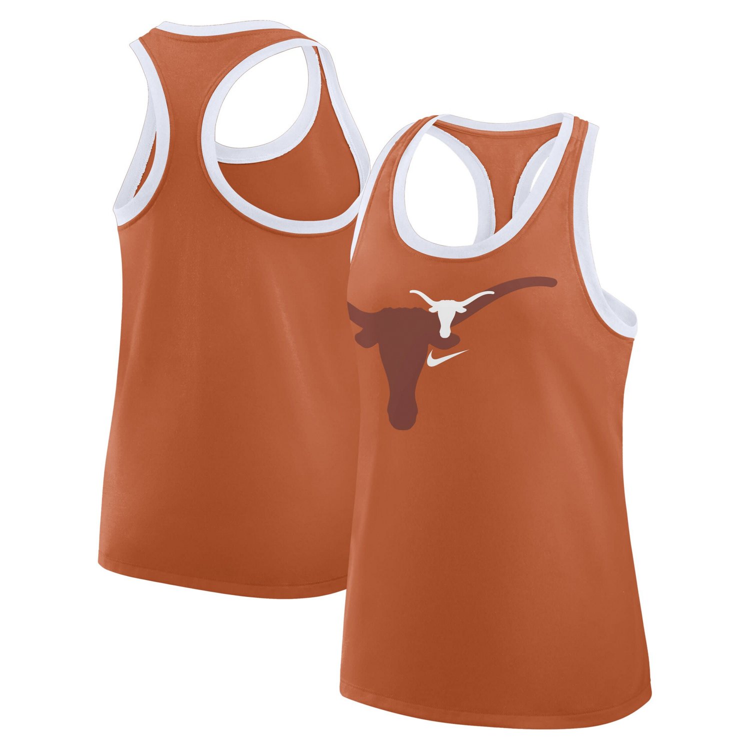 Nike Burnt Texas Longhorns Primetime Racerback Tri-Blend Tank Top