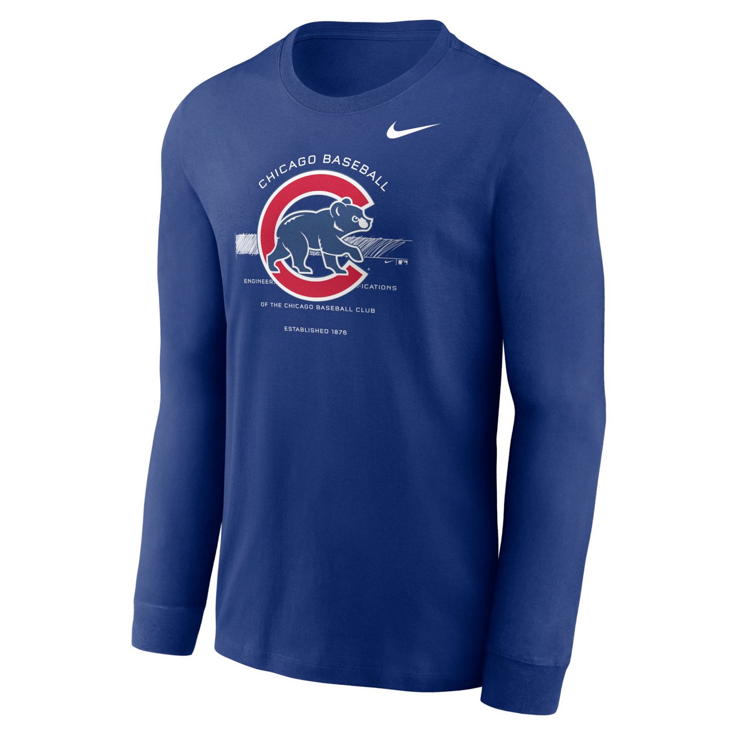 Nike Chicago Cubs Over Arch Performance Long Sleeve T-Shirt                                                                      - view number 2