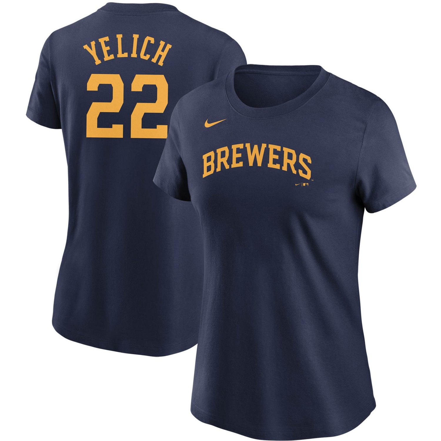 Nike Christian Yelich Milwaukee Brewers Name  Number T-Shirt