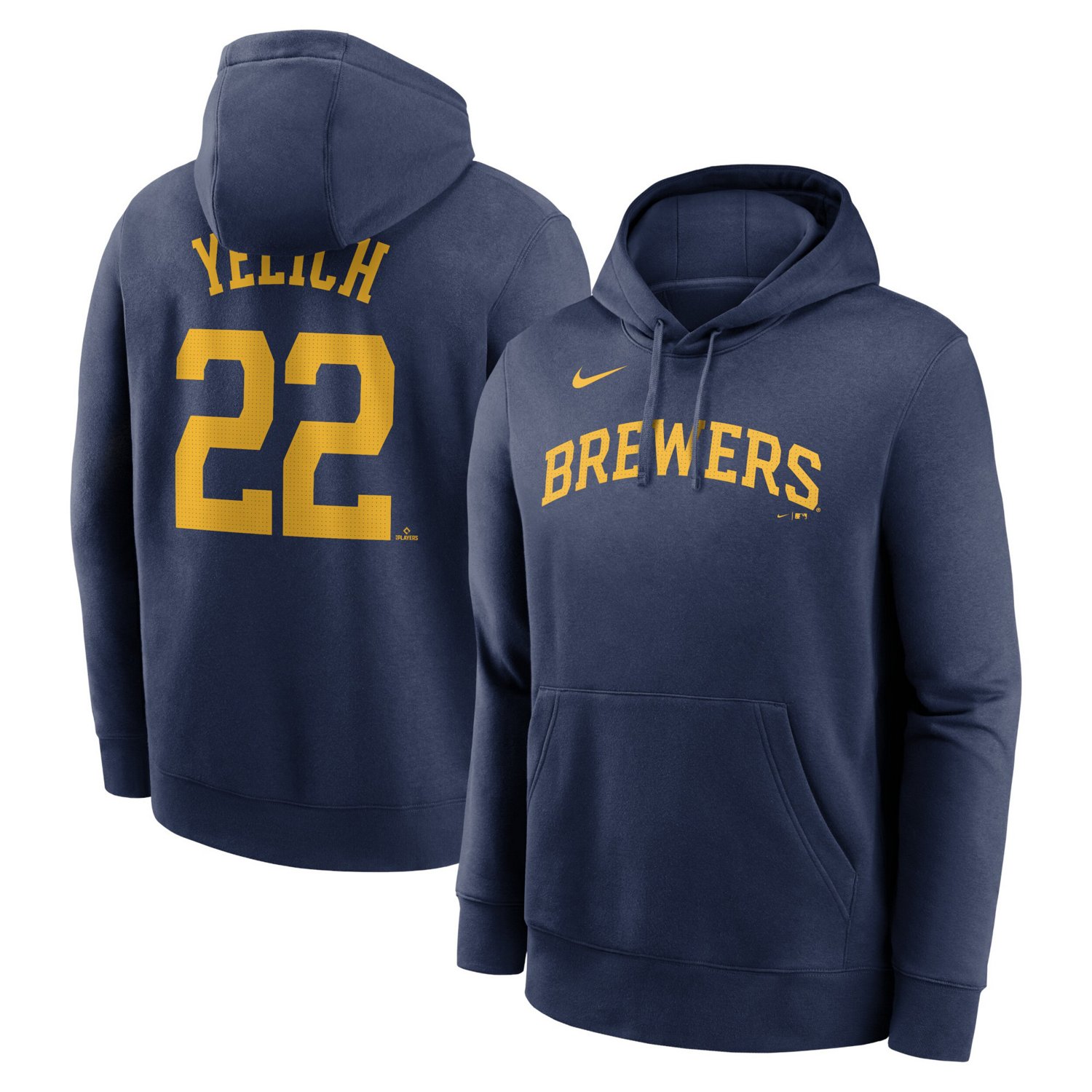 Nike Christian Yelich Milwaukee Brewers Player Name Number Club Pullover Hoodie Academy