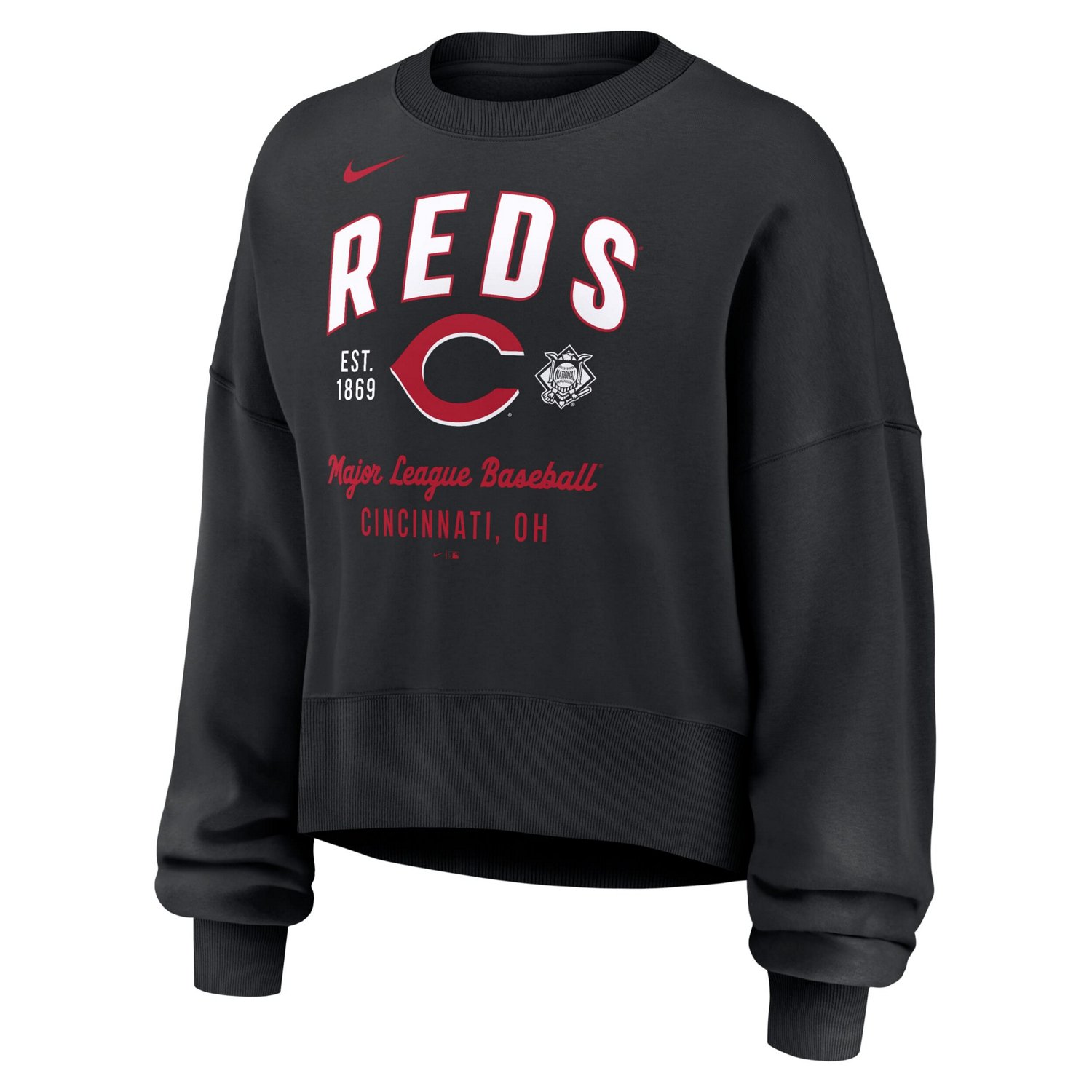 Nike Cincinnati Reds Oversized High Hip Pullover Sweatshirt                                                                      - view number 2