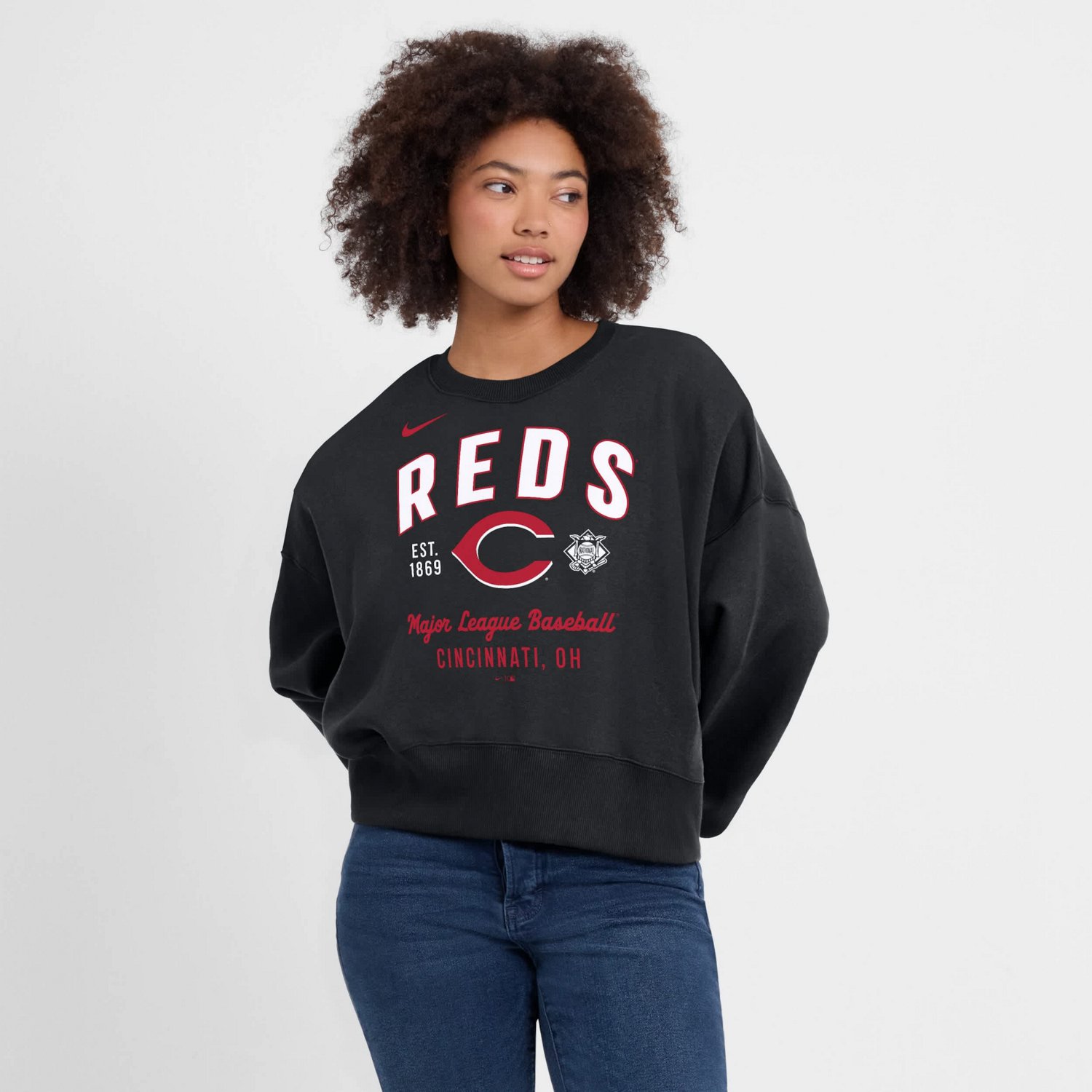 Nike Cincinnati Reds Oversized High Hip Pullover Sweatshirt                                                                      - view number 4