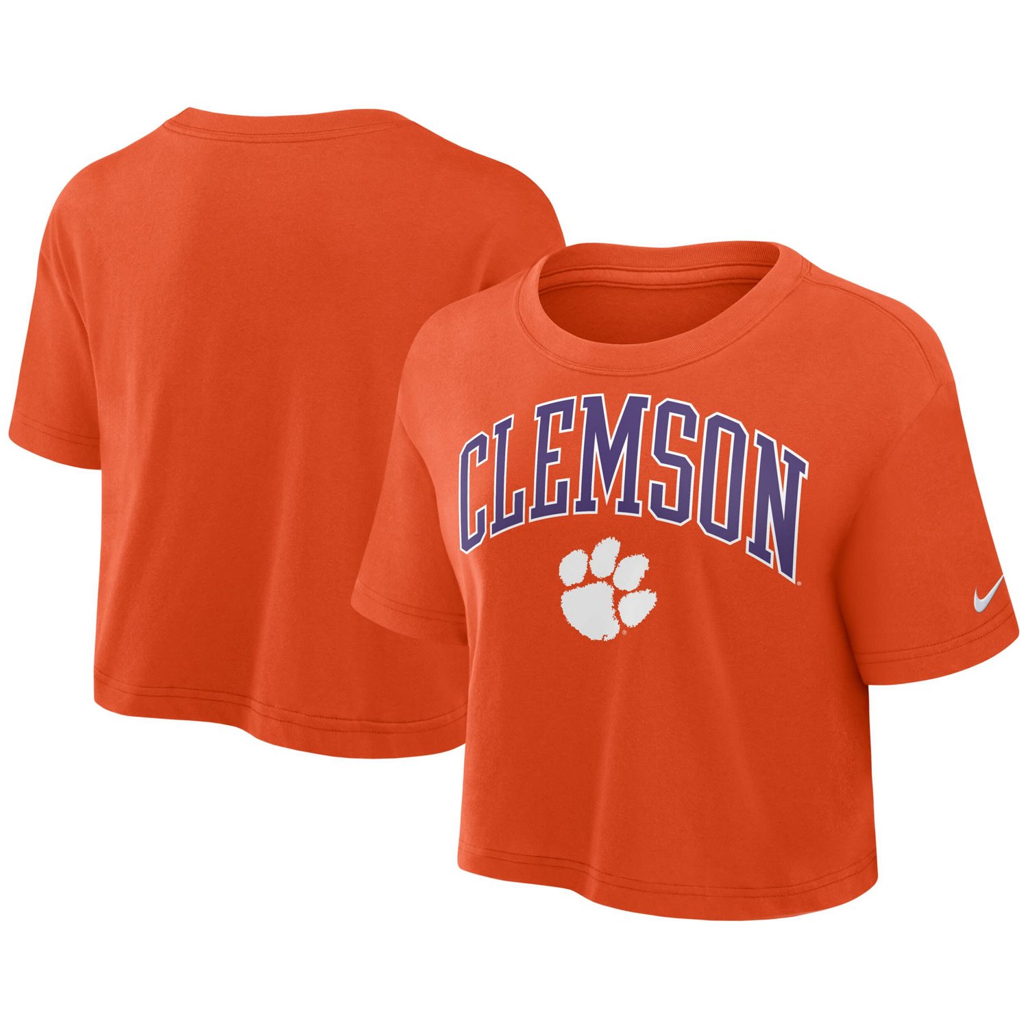 Nike Clemson Tigers Power Pursuit Athletic Prep Arch Performance Cropped T-Shirt - view number 1